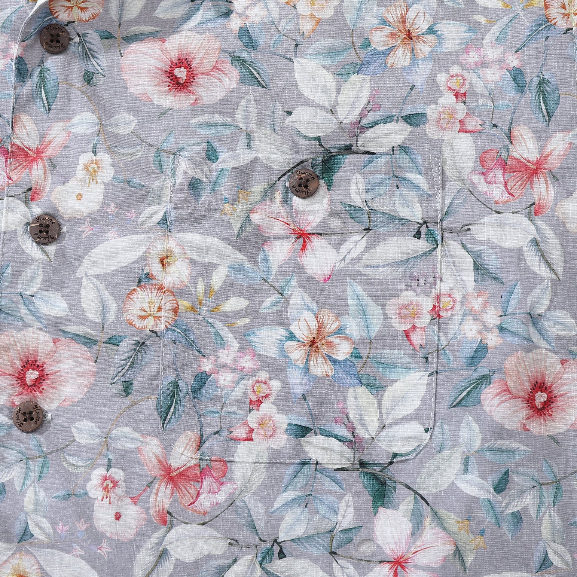 Men's Sea of Flowers Hawaiian Camp Collar Shirt 100% Cotton