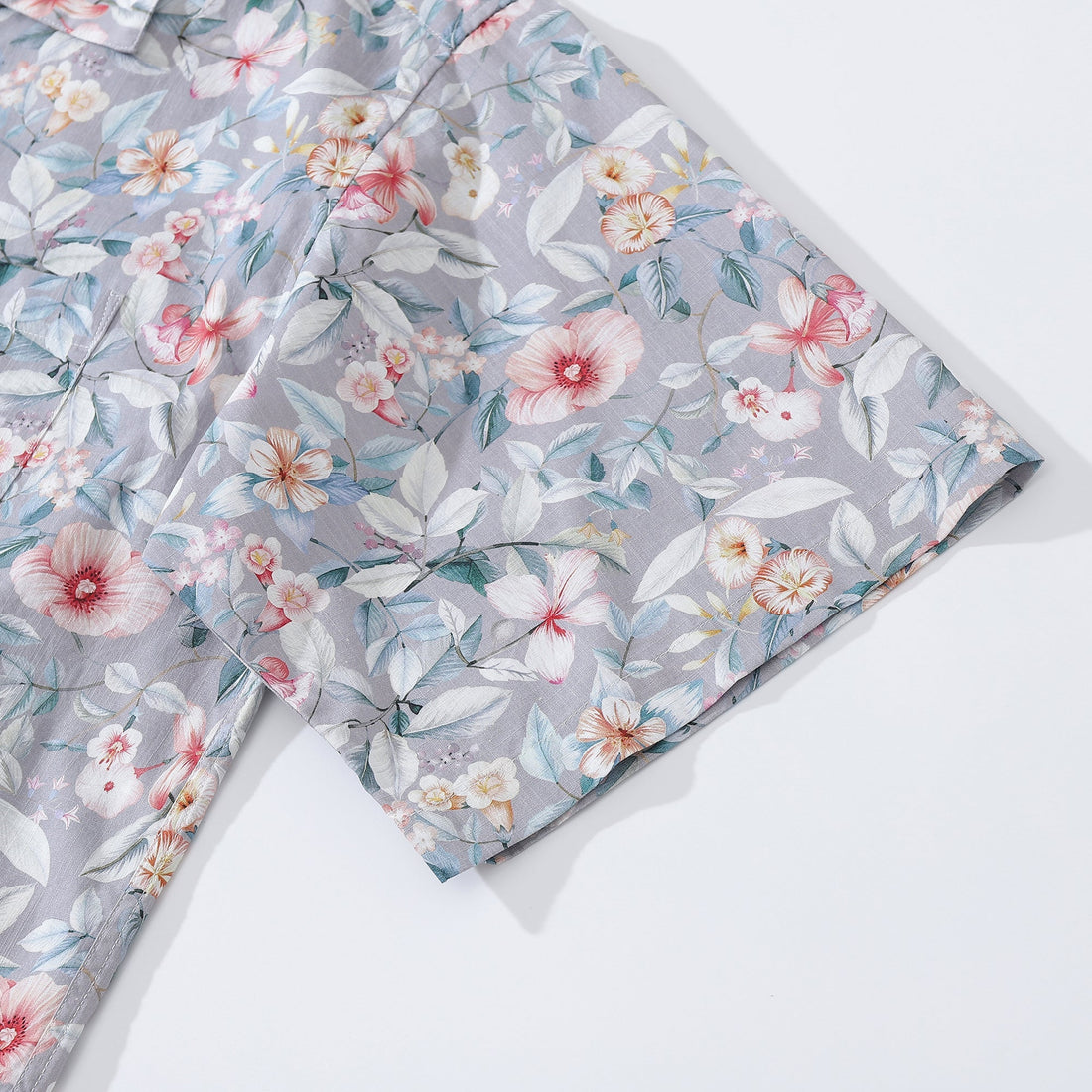 Men's Sea of Flowers Hawaiian Camp Collar Shirt 100% Cotton