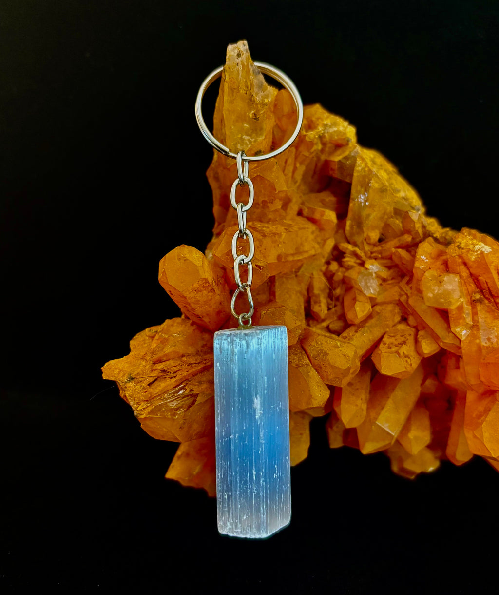 Selenite Energy Cleanse Keychain - Minimalist Bohemian Accessory