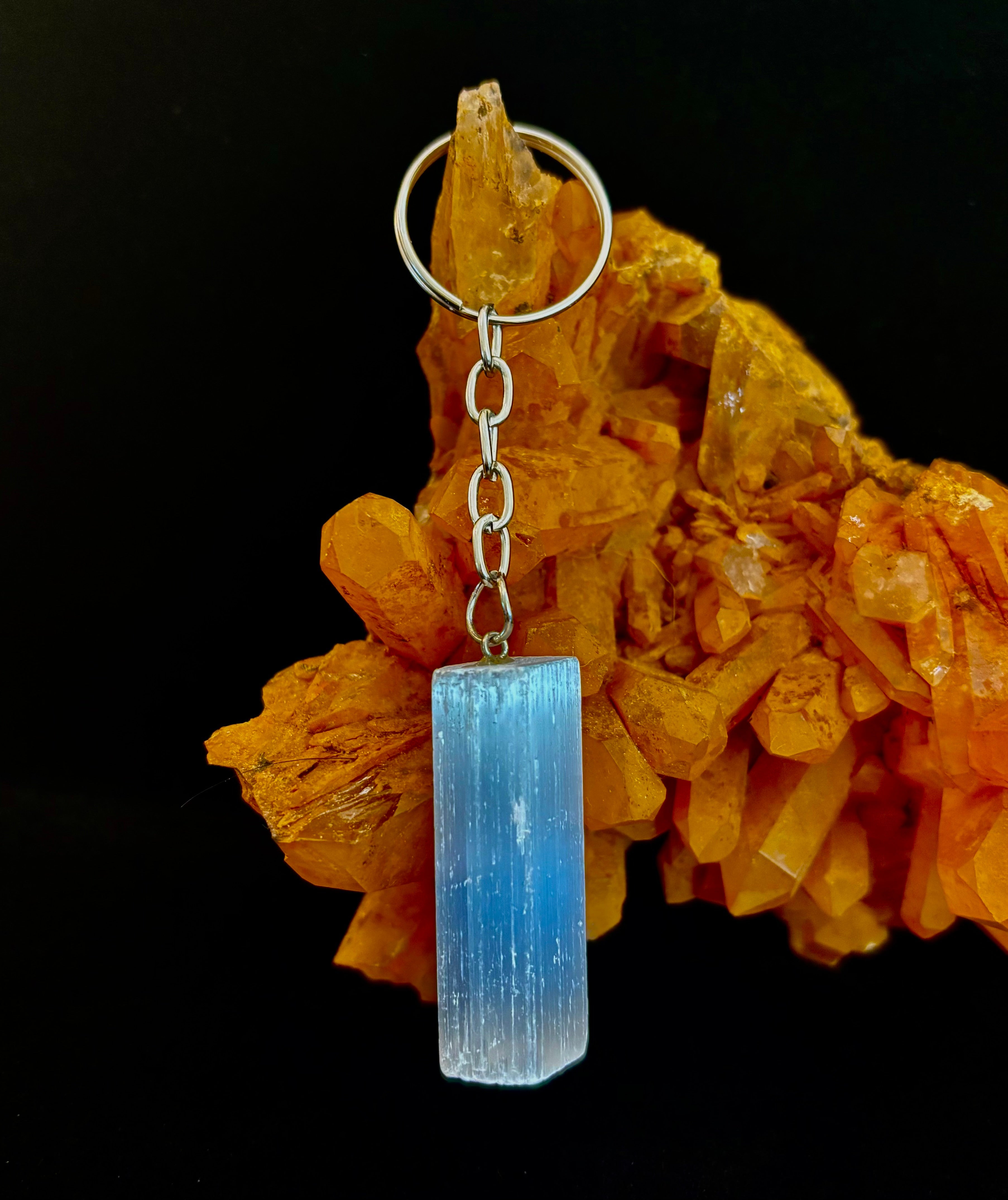 Selenite Energy Cleanse Keychain - Minimalist Bohemian Accessory