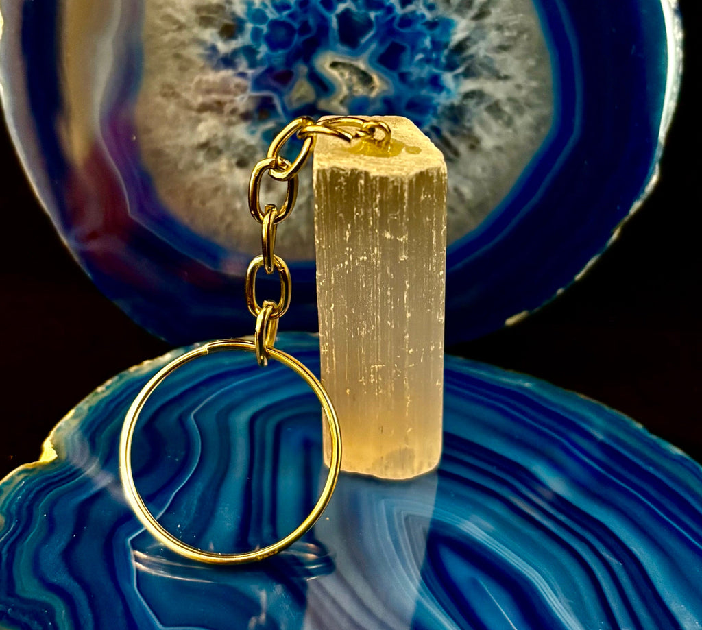 Selenite Energy Cleanse Keychain - Minimalist Bohemian Accessory