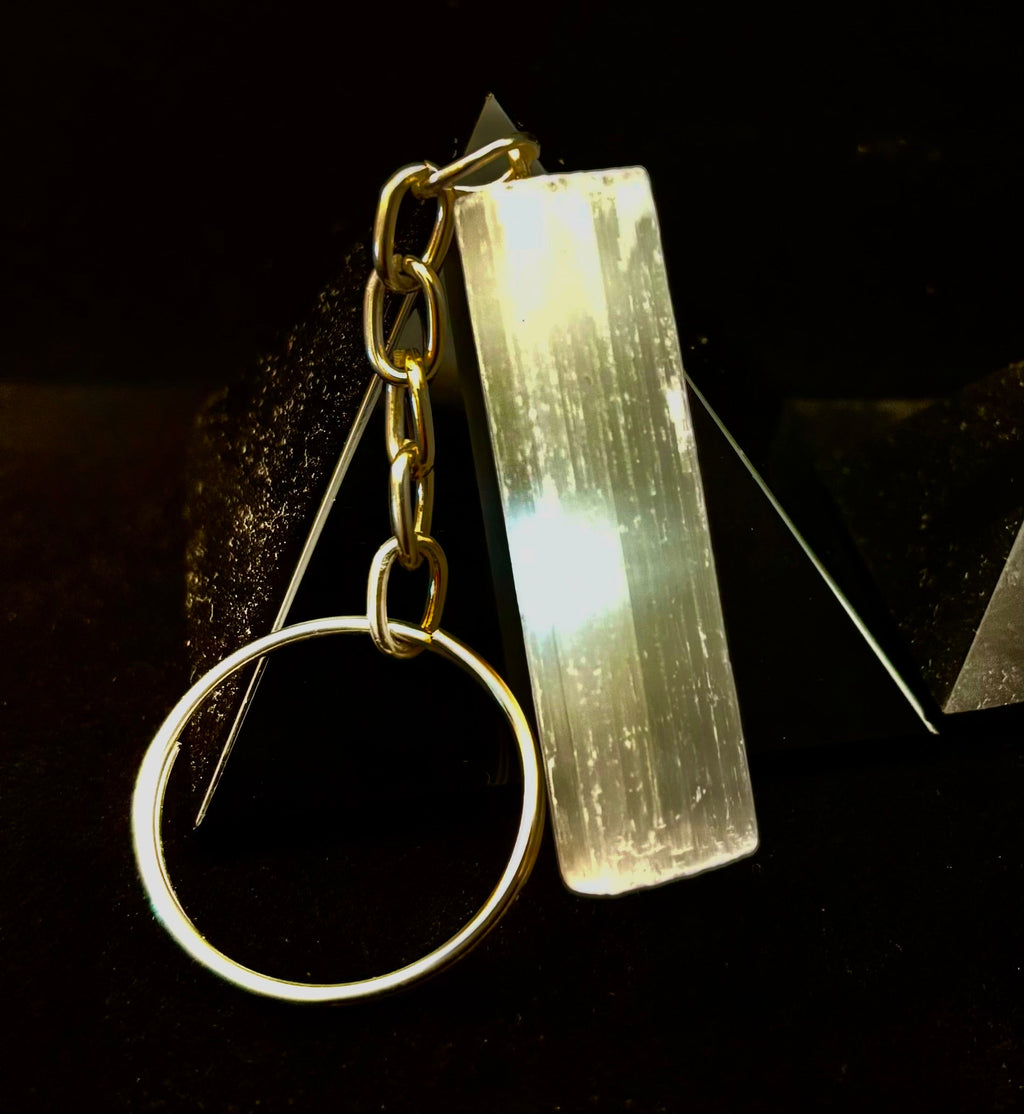 Selenite Energy Cleanse Keychain - Minimalist Bohemian Accessory
