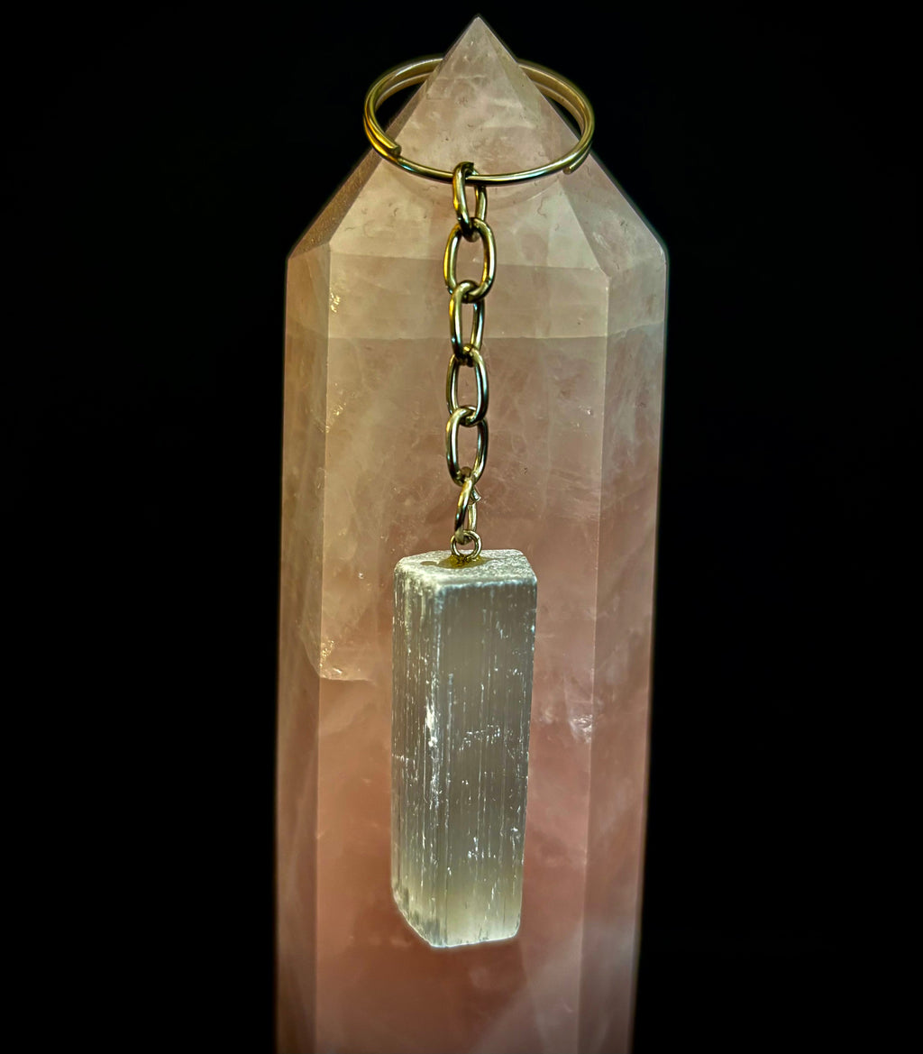 Selenite Energy Cleanse Keychain - Minimalist Bohemian Accessory