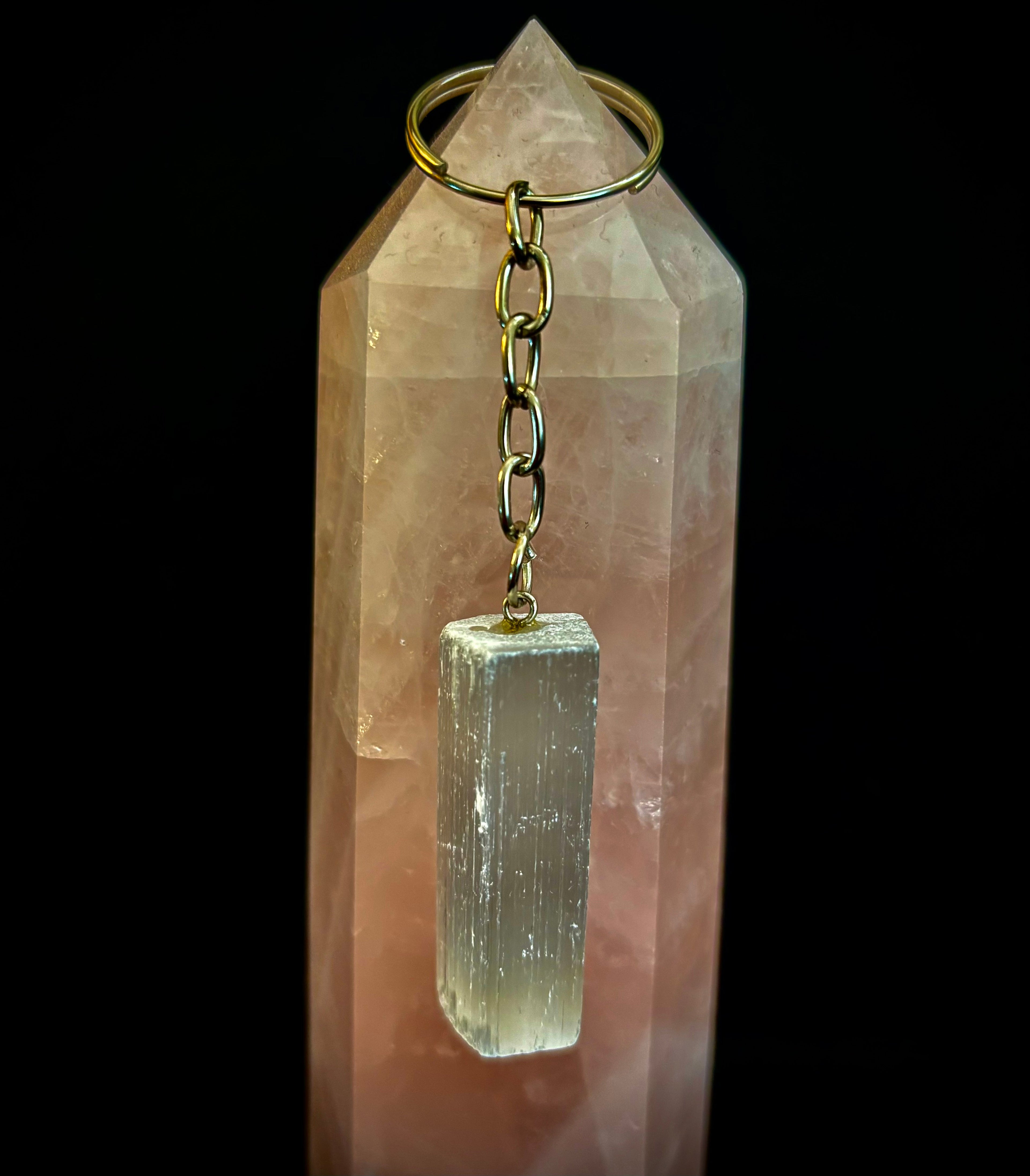 Selenite Energy Cleanse Keychain - Minimalist Bohemian Accessory