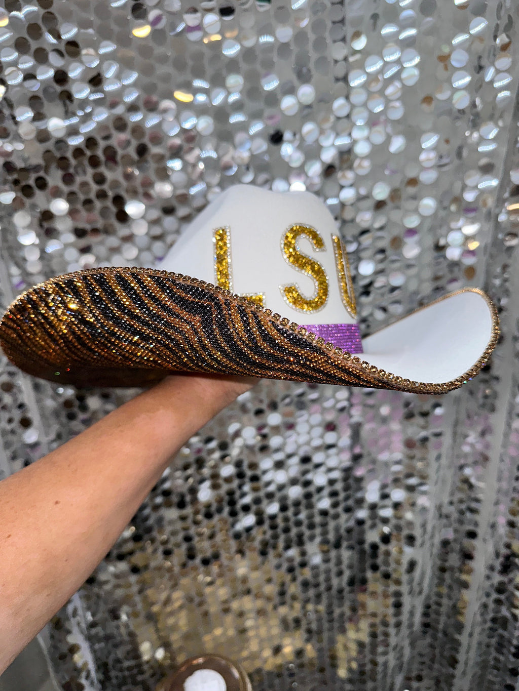 LSU Tiger Print Hat Sporty Maximalist Game Day Cap