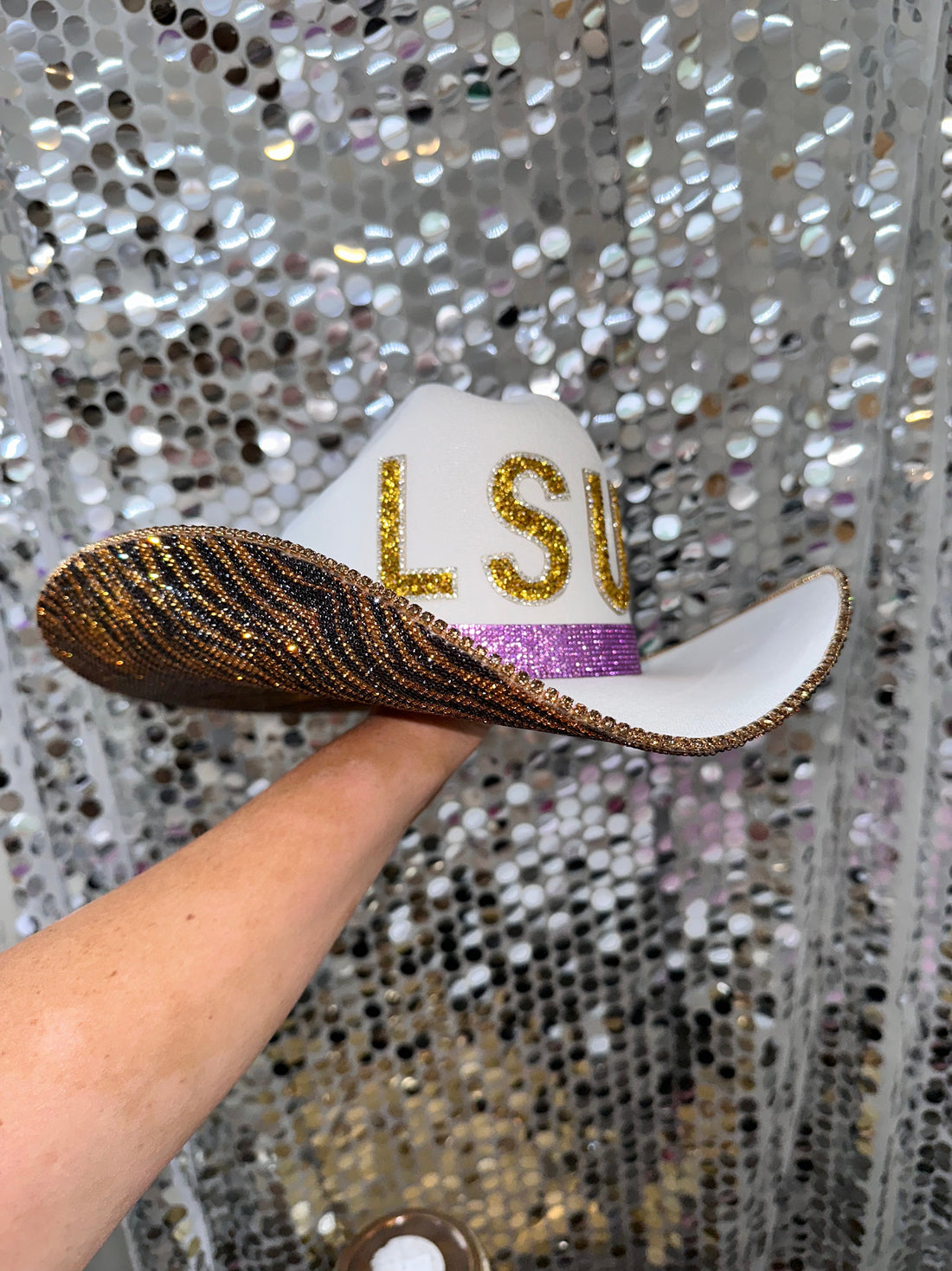 LSU Tiger Print Hat Sporty Maximalist Game Day Cap