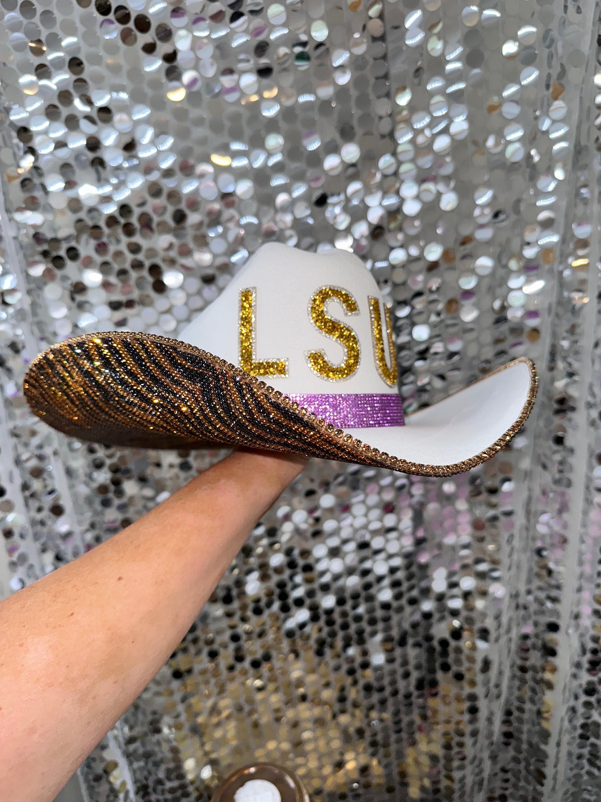 LSU Tiger Print Hat Sporty Maximalist Game Day Cap