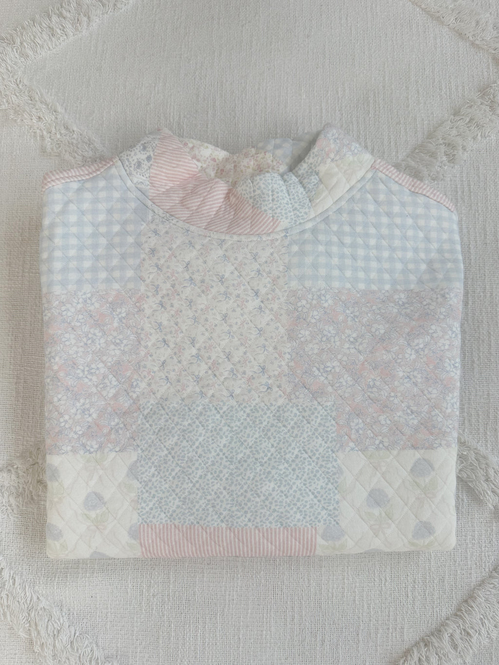 Shades Of Blue Quilted Pastel Mockneck Sweatshirt Unisex