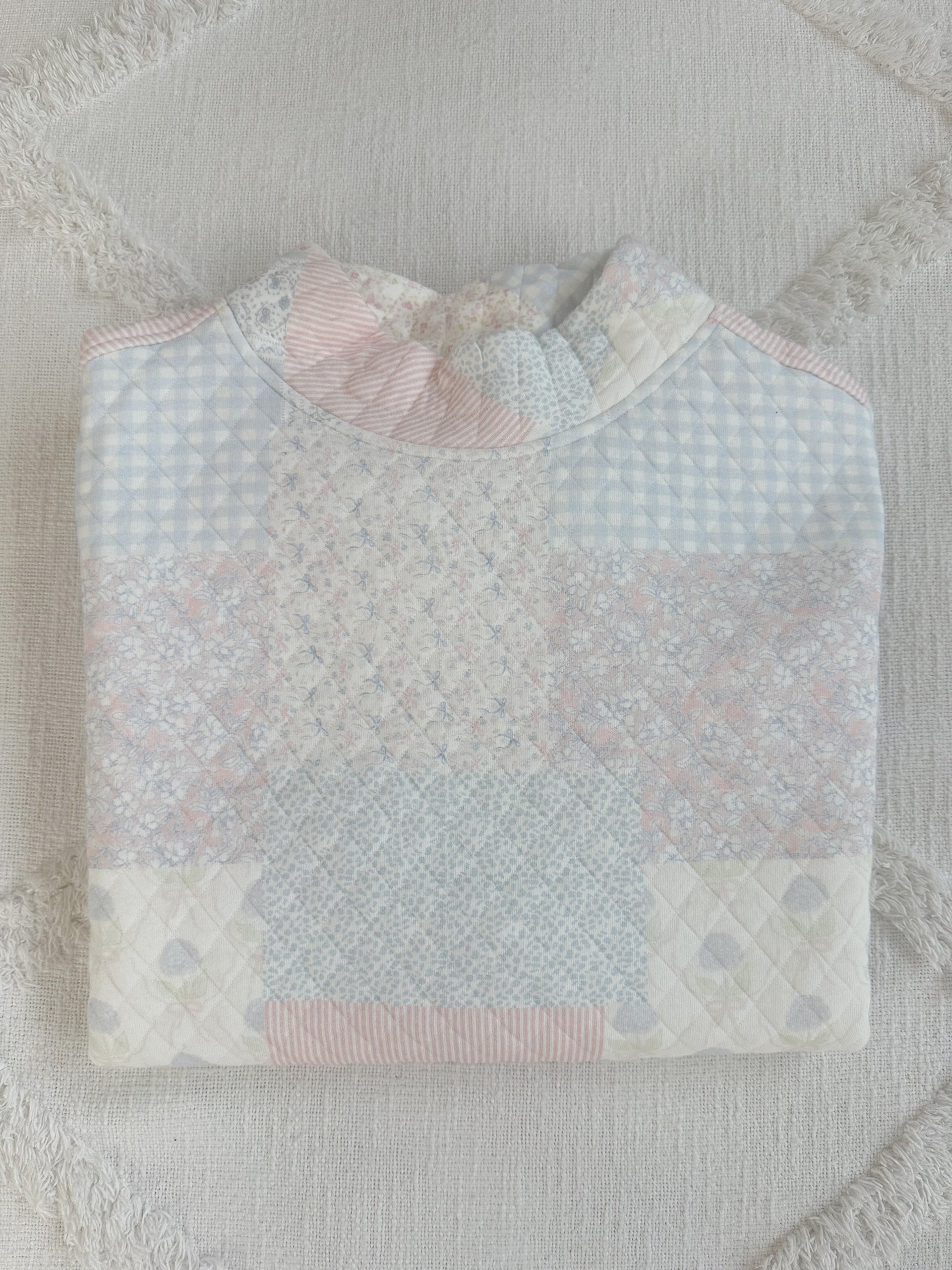 Shades Of Blue Quilted Pastel Mockneck Sweatshirt Unisex