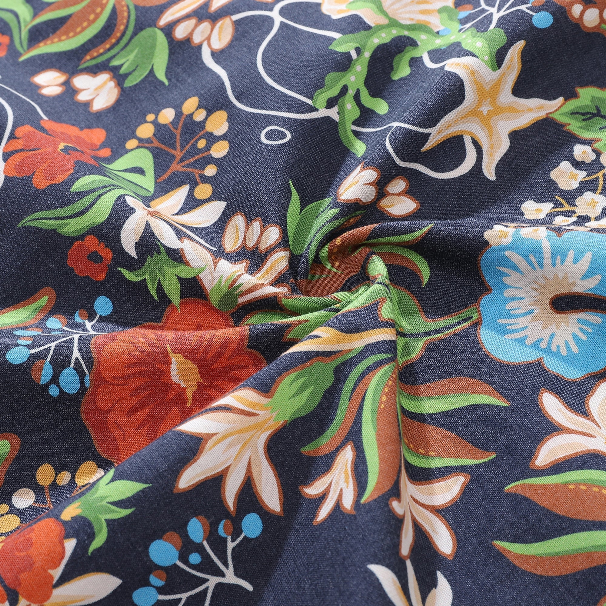 Men's 1940s Vintage Hawaiian Shirt Treasure Garden Floral Print