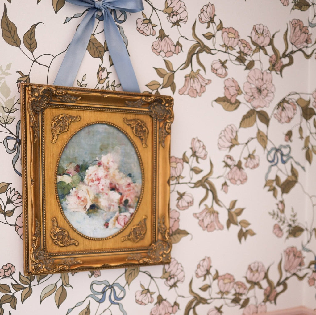 Lettie Floral Removable Wallpaper in Sage-Green & Blush-Pink