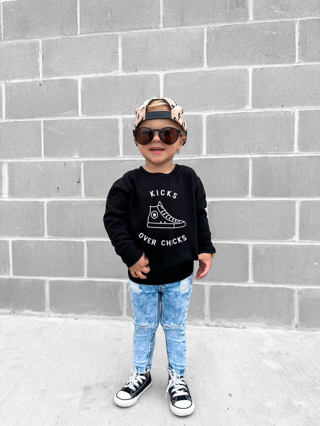 Kicks Over Chicks Unisex Graphic Sweatshirt Casual Streetwear
