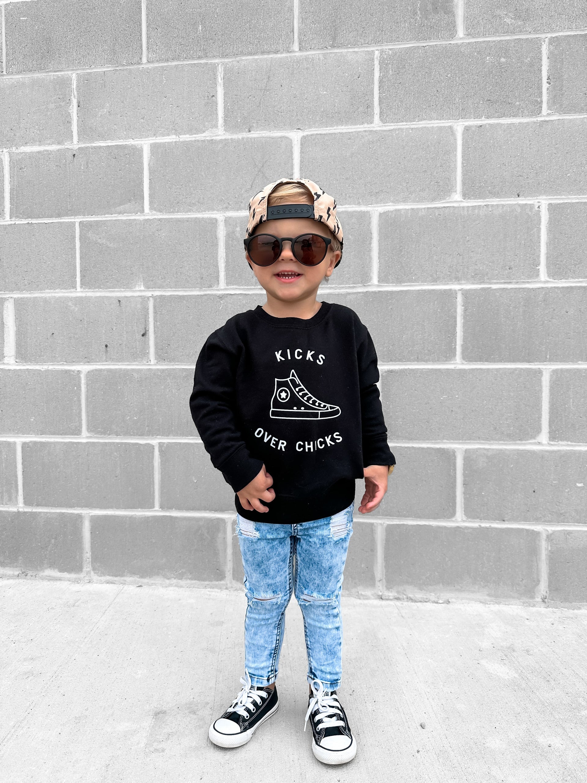 Kicks Over Chicks Unisex Graphic Sweatshirt Casual Streetwear