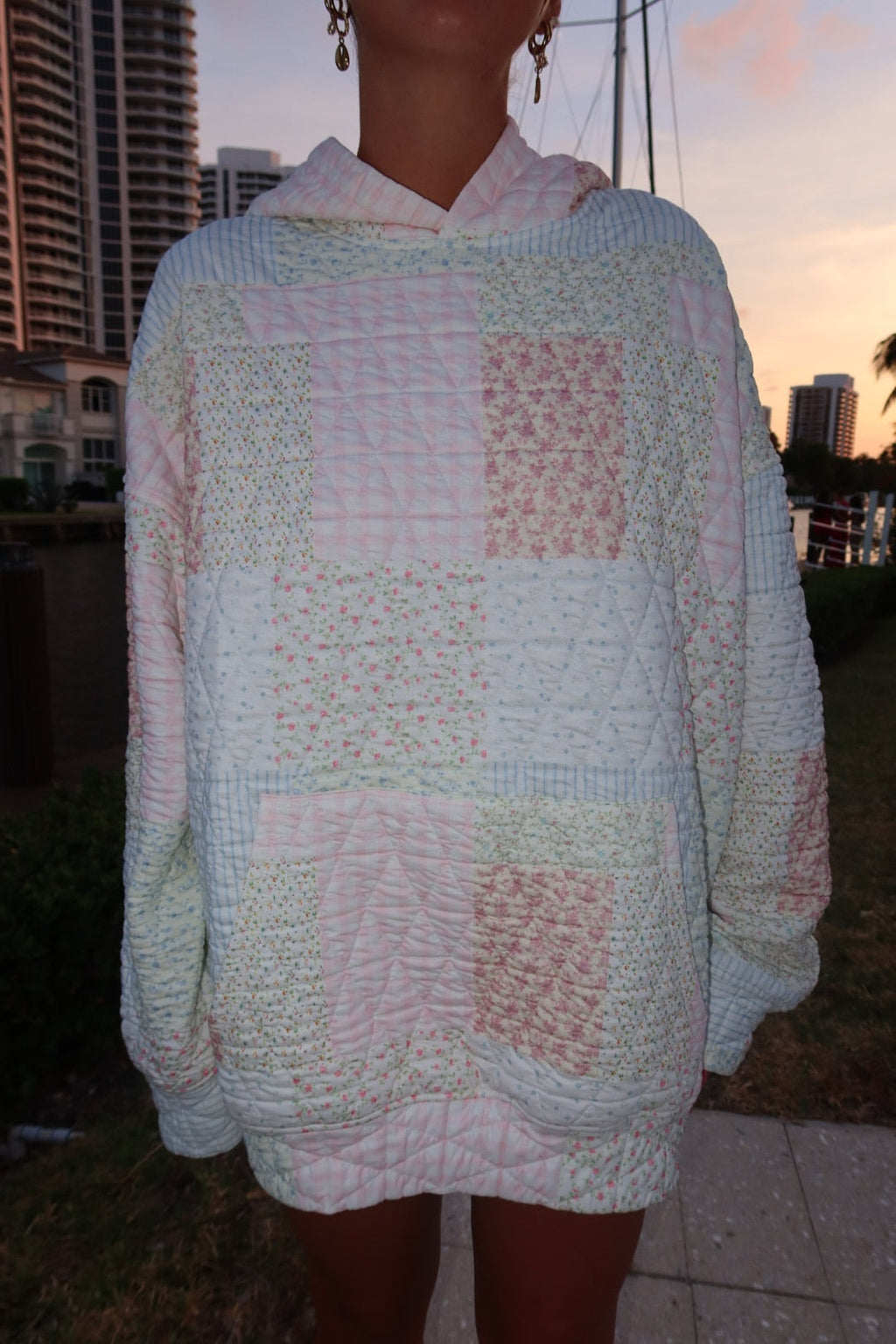 Quilted Pastel Hoodie: Cozy Unisex Pullover for Everyday Style