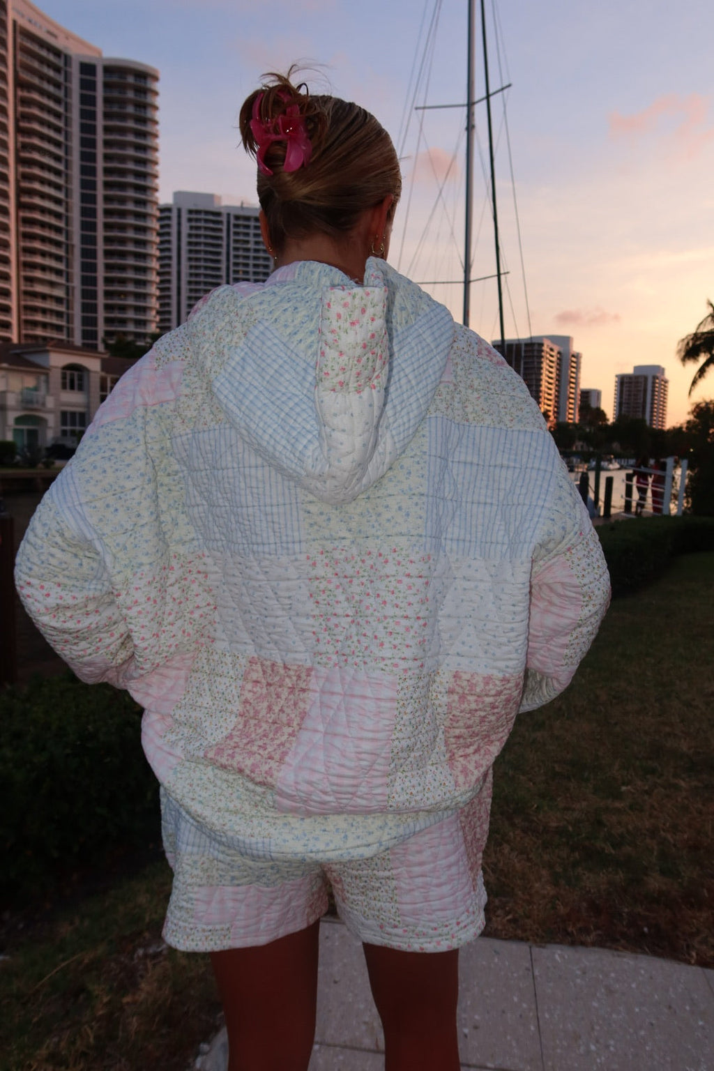 Quilted Pastel Shorts - Cotton Patchwork Cottagecore Lounge