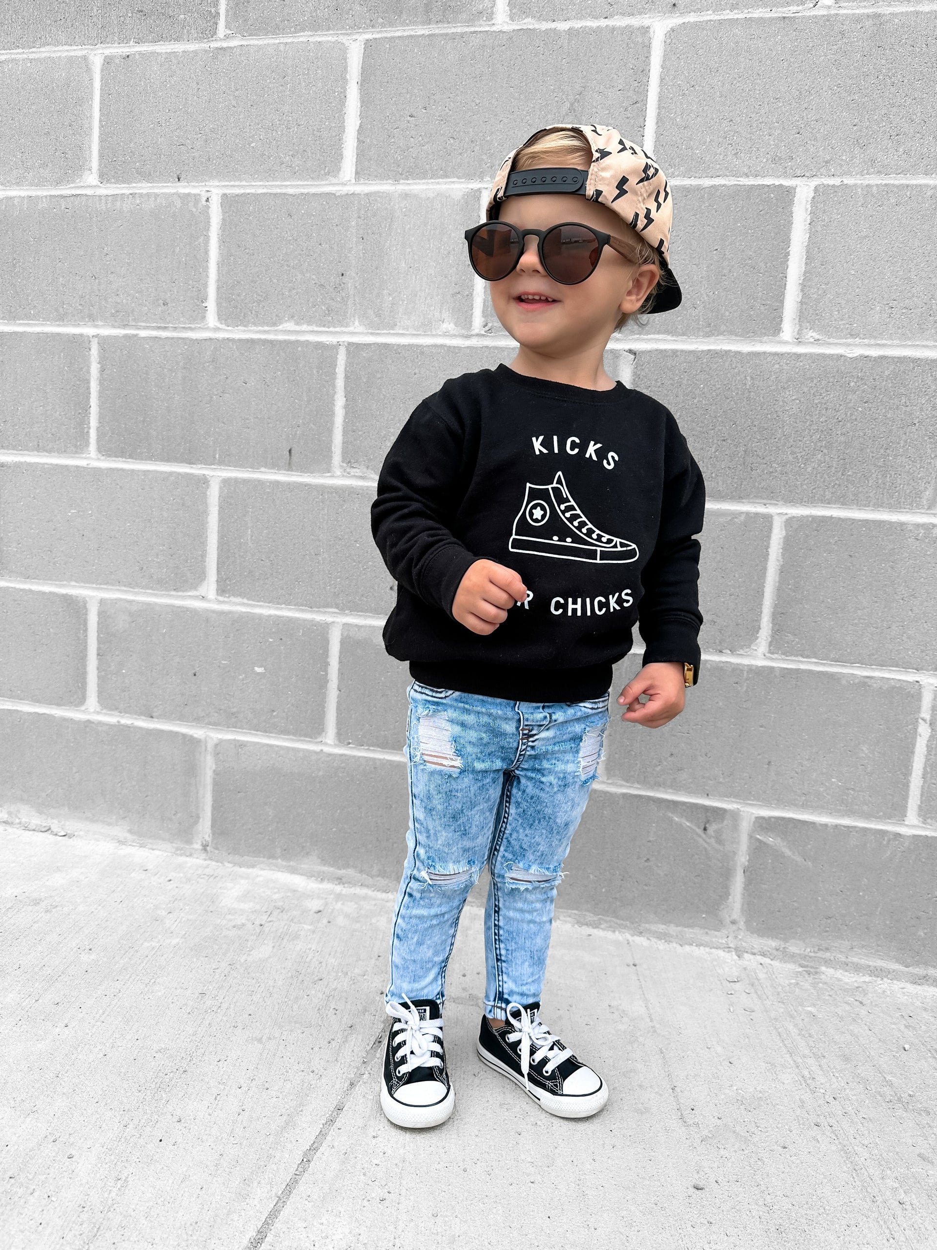 Kicks Over Chicks Unisex Graphic Sweatshirt Casual Streetwear