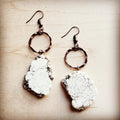 White Turquoise Chunky Earrings with Copper Hoops