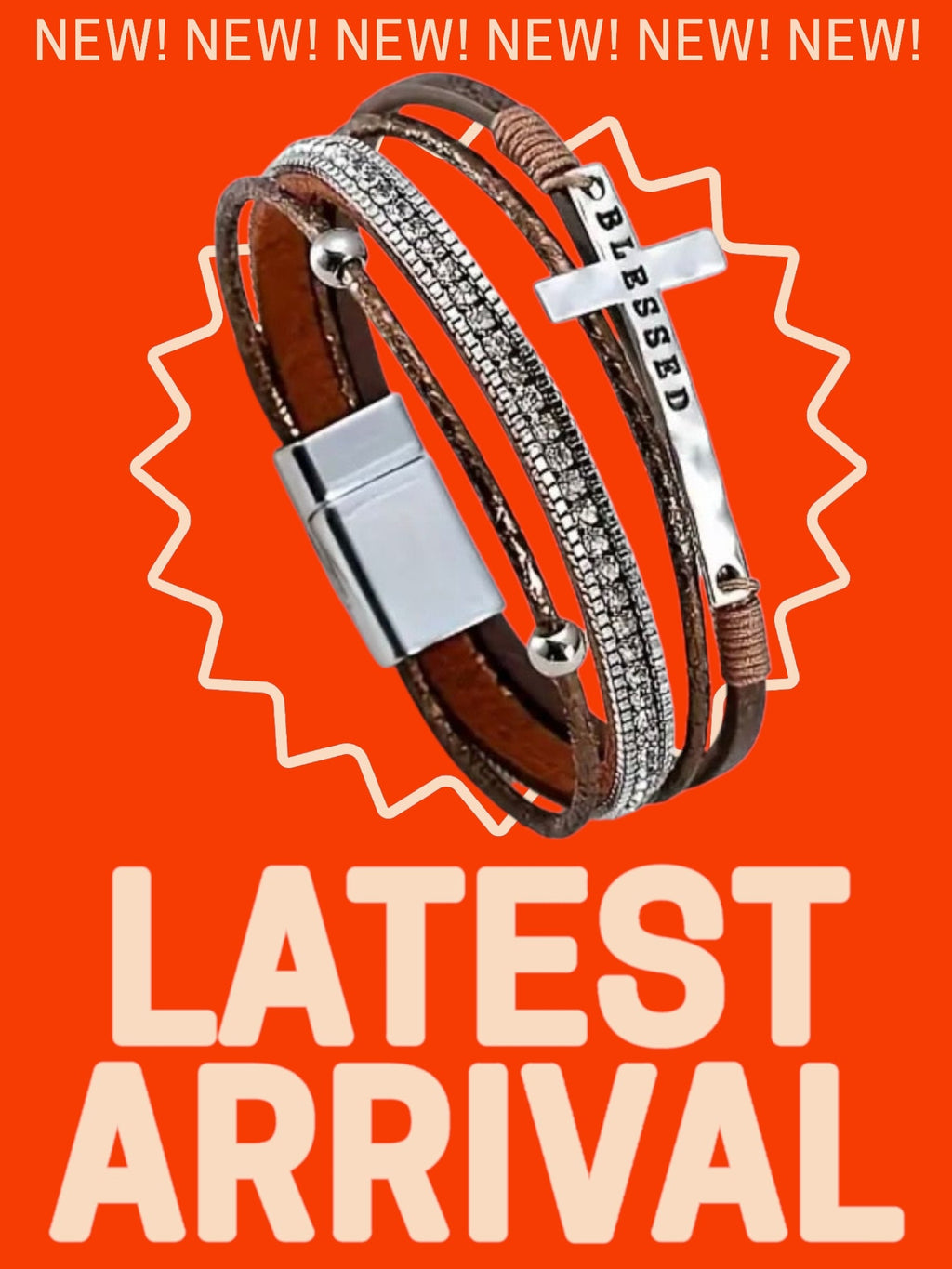 Blessed Multi-Layer Leather Cross Bracelet