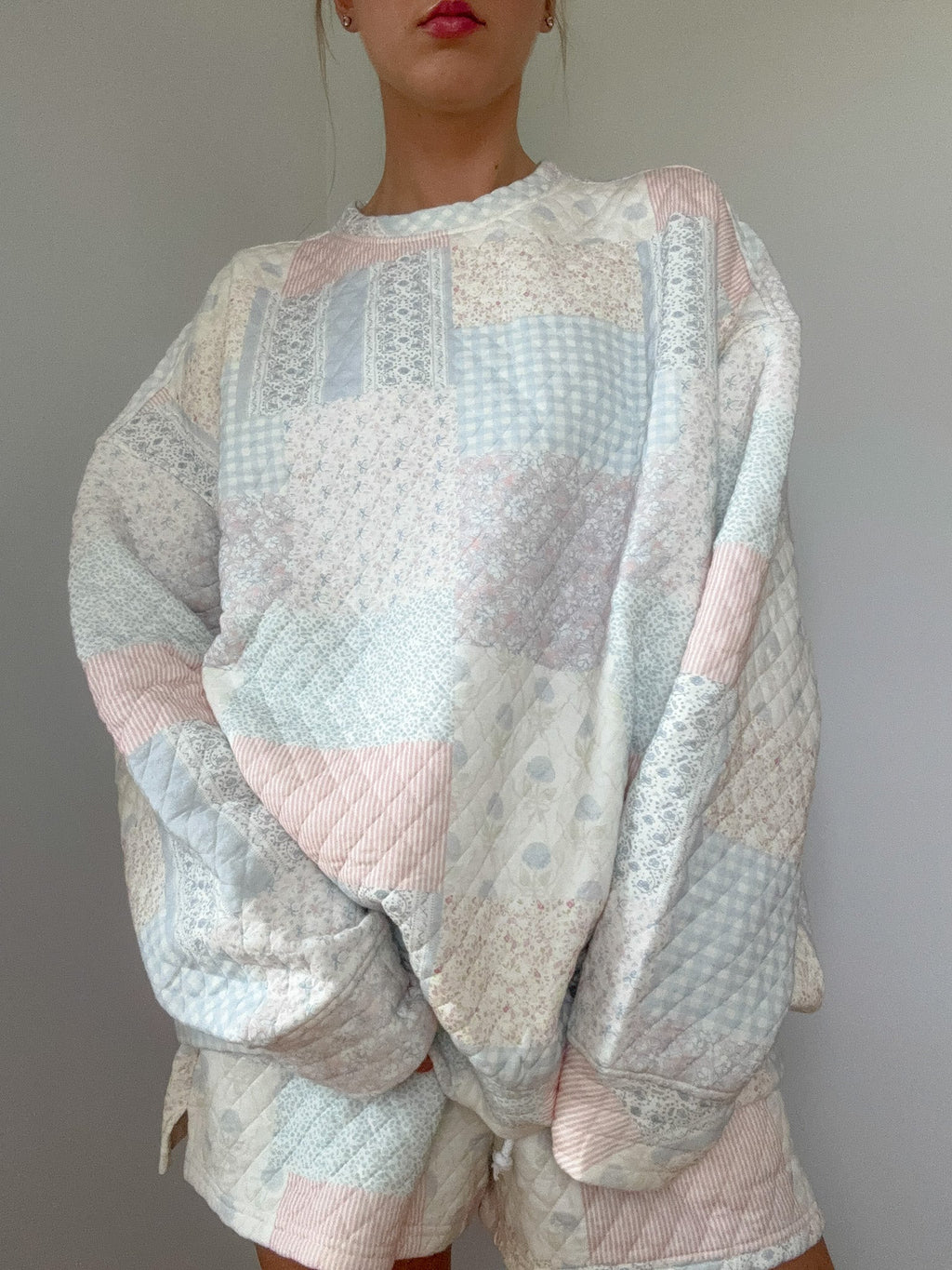 Shades Of Blue Quilted Pastel Sweatshirt Unisex Top