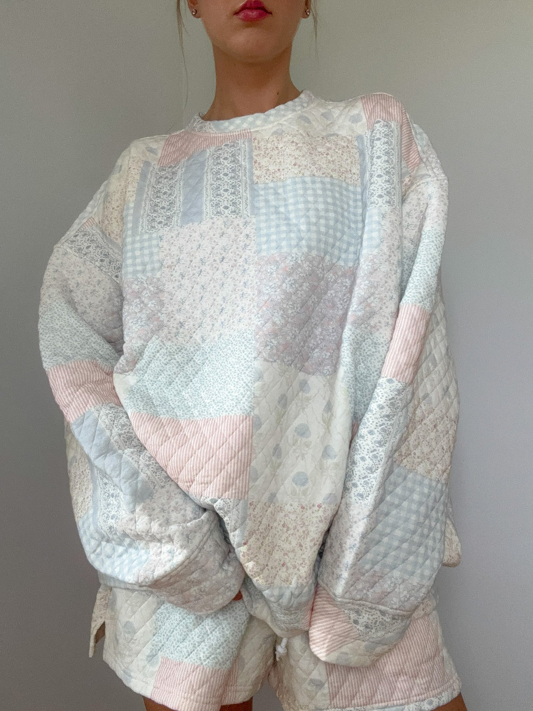 Shades Of Blue Quilted Pastel Sweatshirt Unisex Top