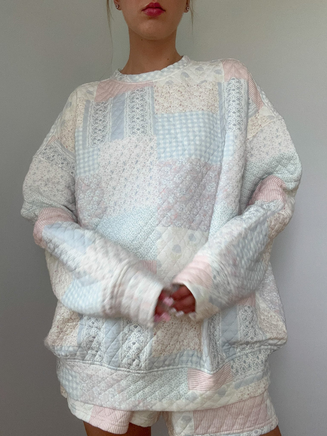 Shades Of Blue Quilted Pastel Sweatshirt Unisex Top