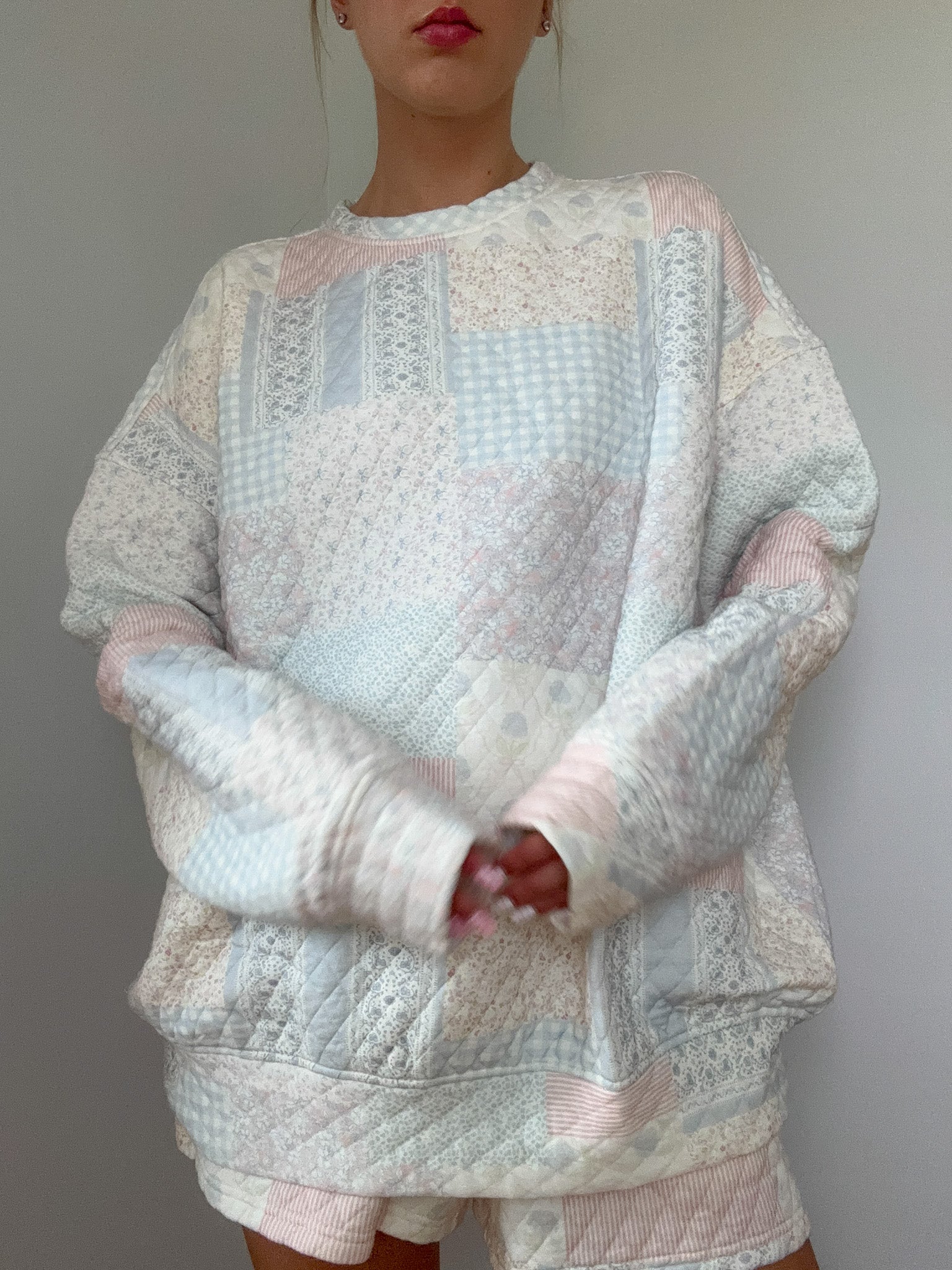 Shades Of Blue Quilted Pastel Sweatshirt Unisex Top