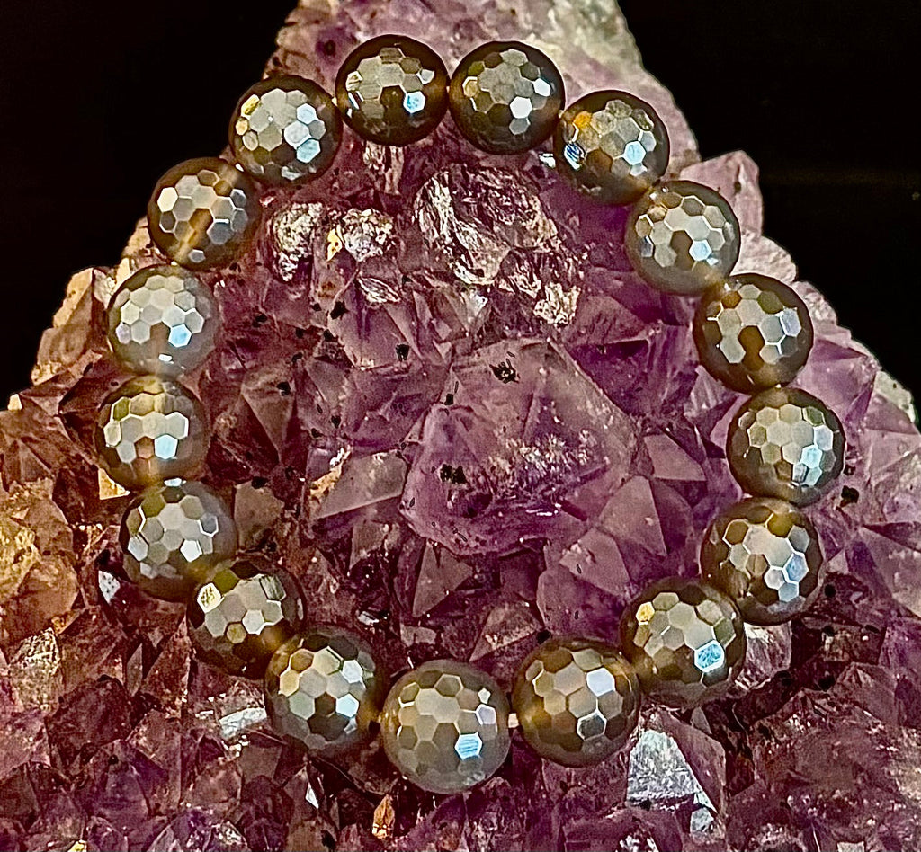 I Feel So Free Bracelet - Mystic Agate 12mm Faceted Beads
