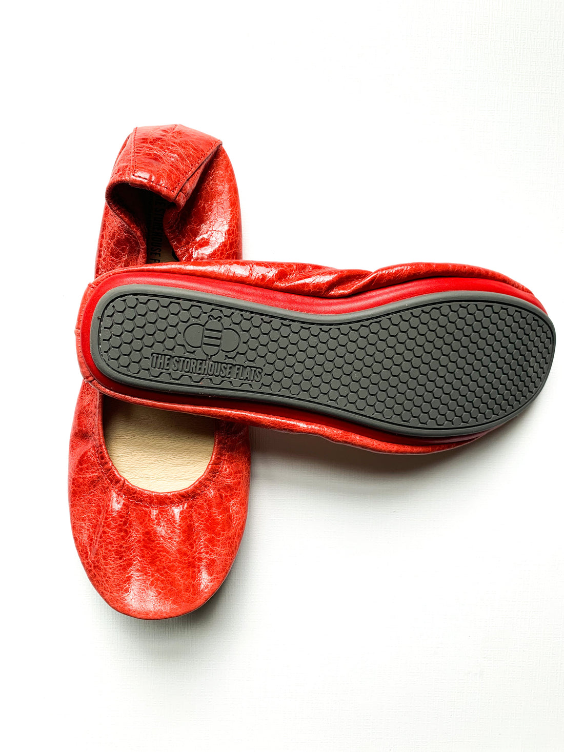 Women's Red Earth Ballet Flats Soft Leather Slip-On Shoes - Image 2