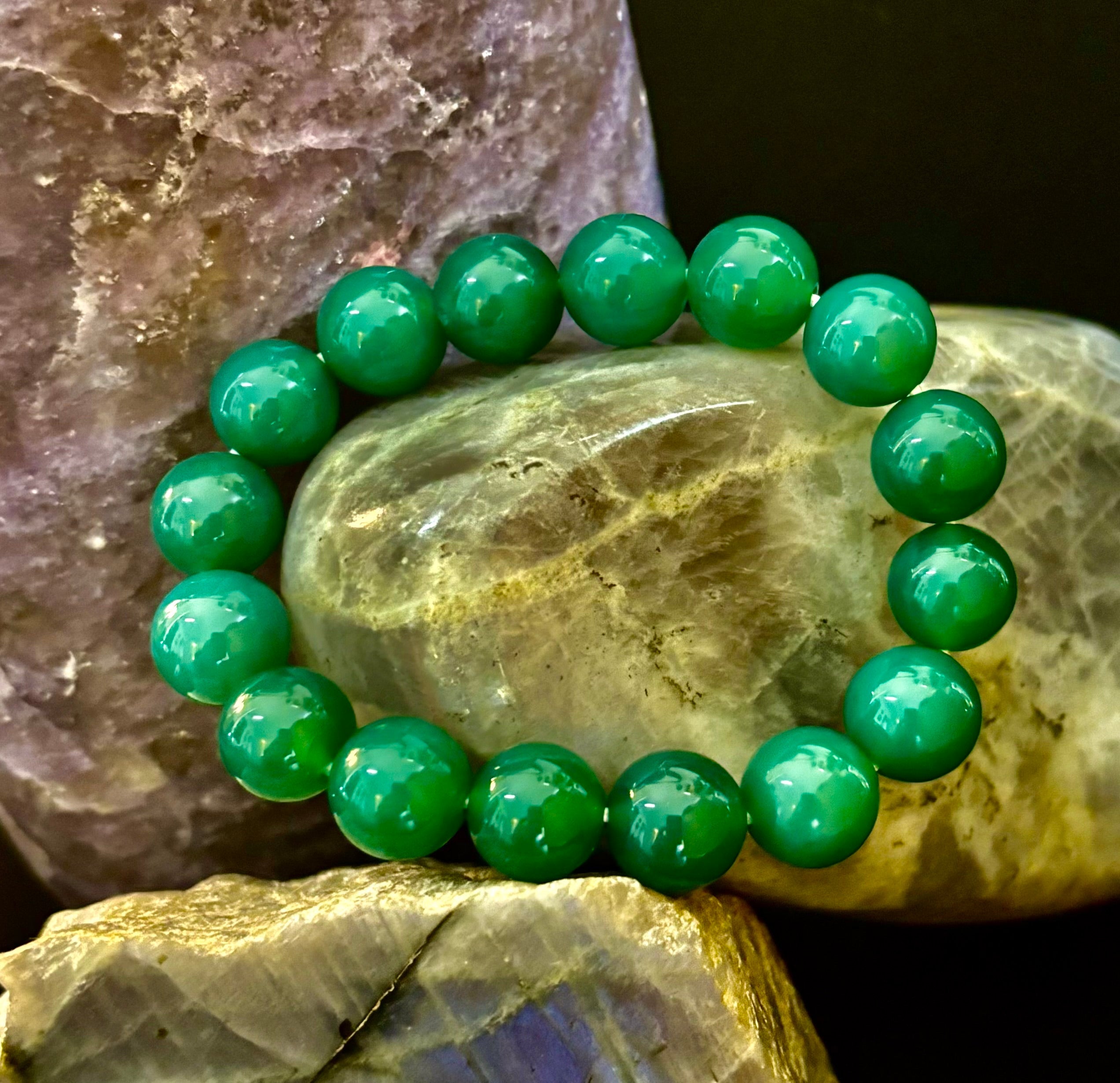 Growing Forward -Natural Chrysoprase 12mm Bracelet
