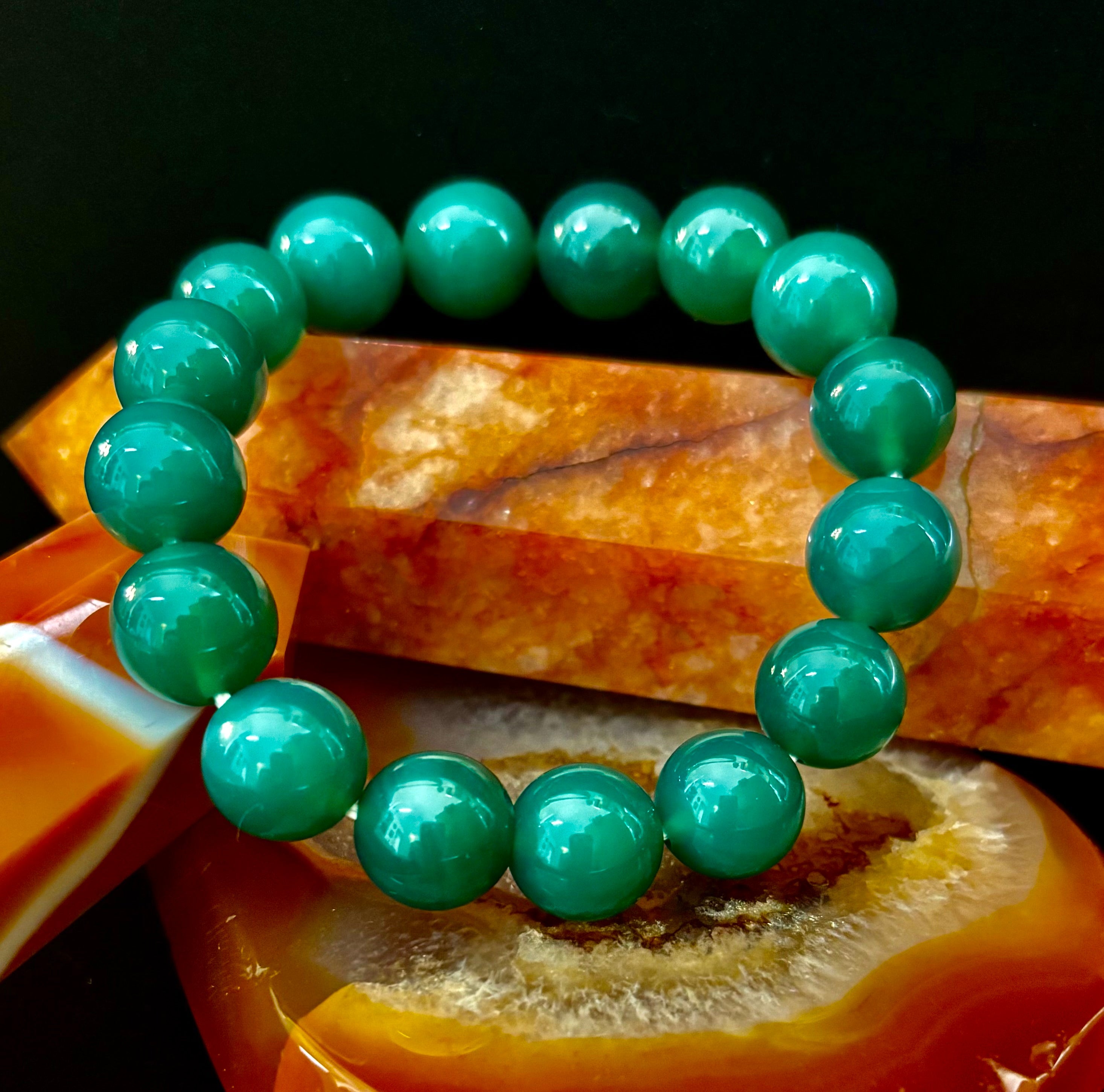 Growing Forward -Natural Chrysoprase 12mm Bracelet