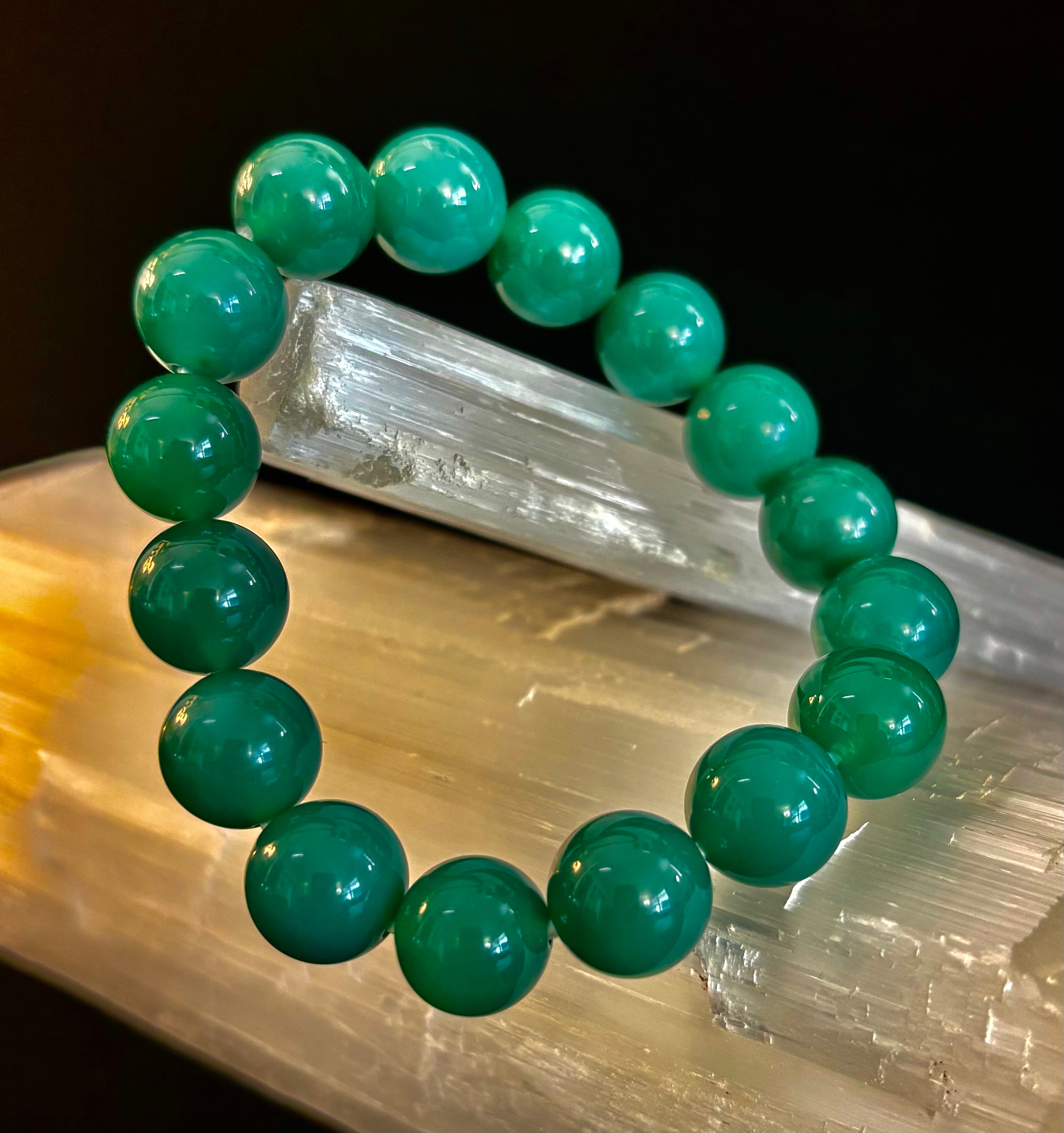 Growing Forward -Natural Chrysoprase 12mm Bracelet