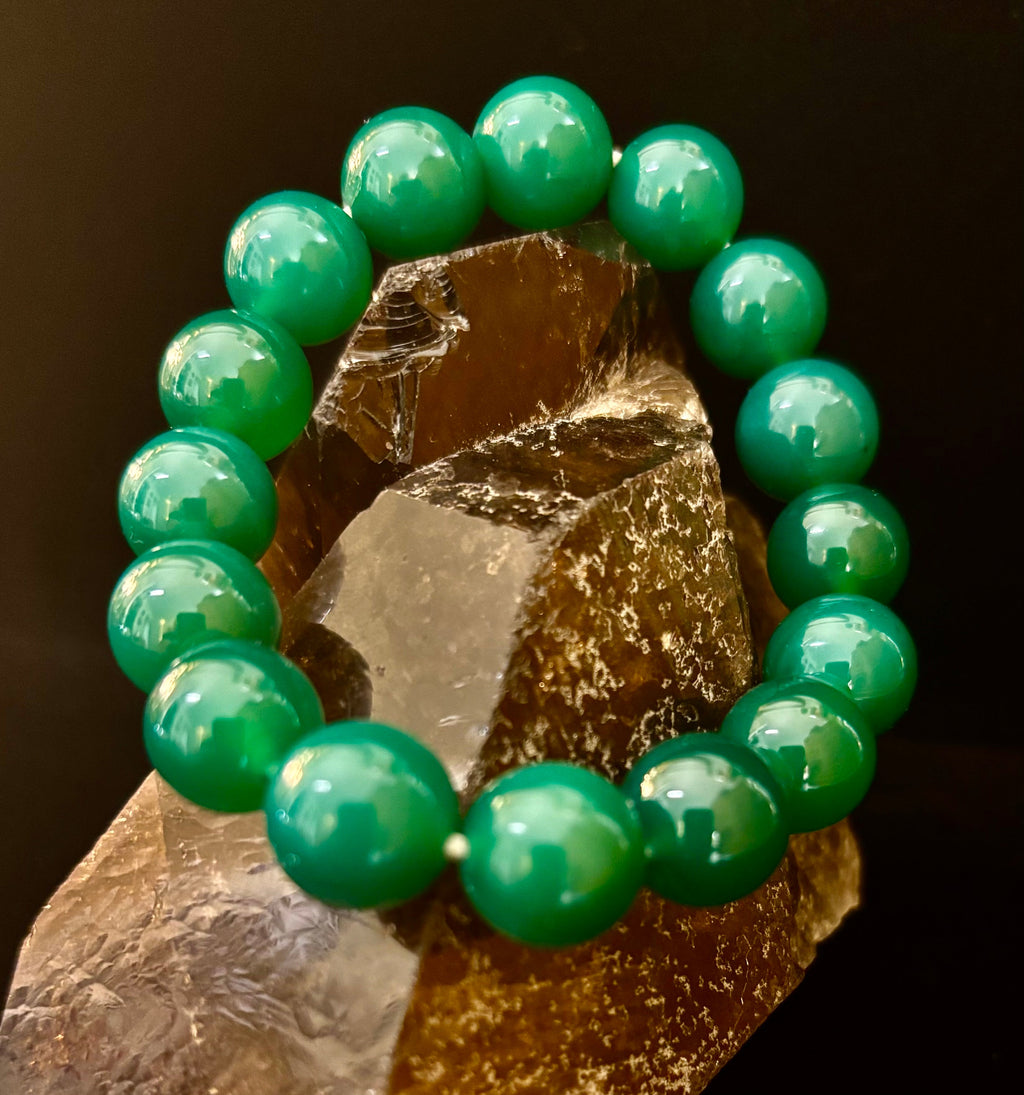 Growing Forward -Natural Chrysoprase 12mm Bracelet
