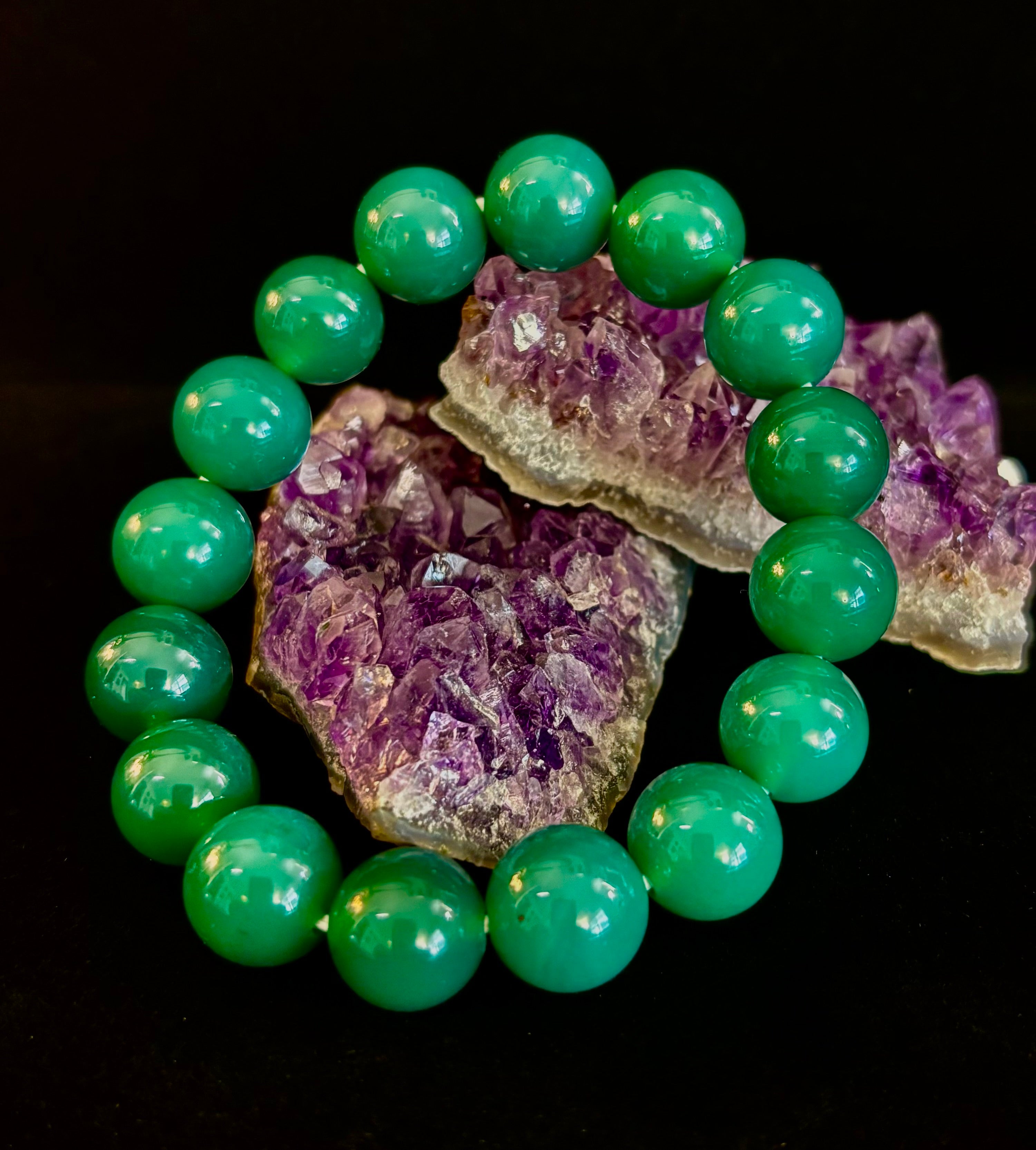 Growing Forward -Natural Chrysoprase 12mm Bracelet
