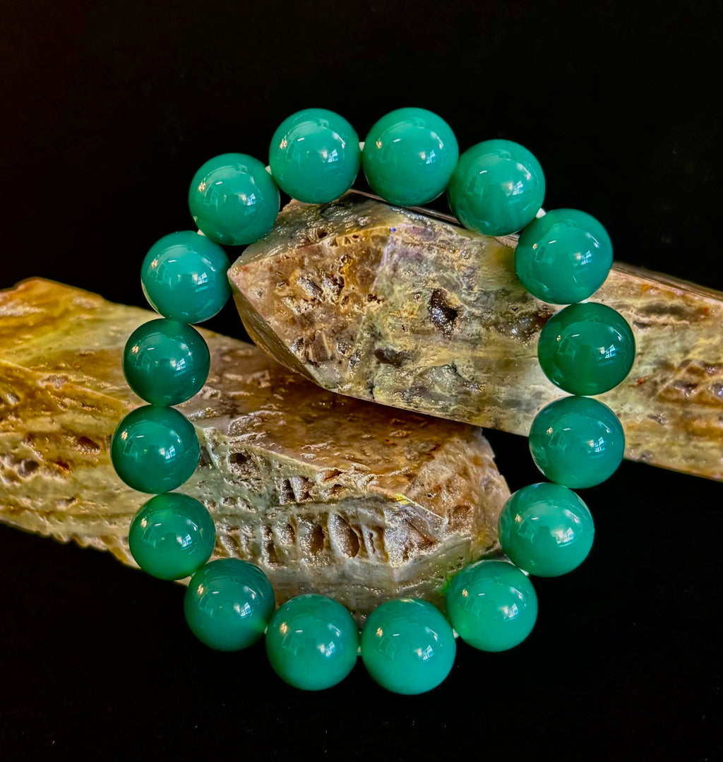Growing Forward -Natural Chrysoprase 12mm Bracelet
