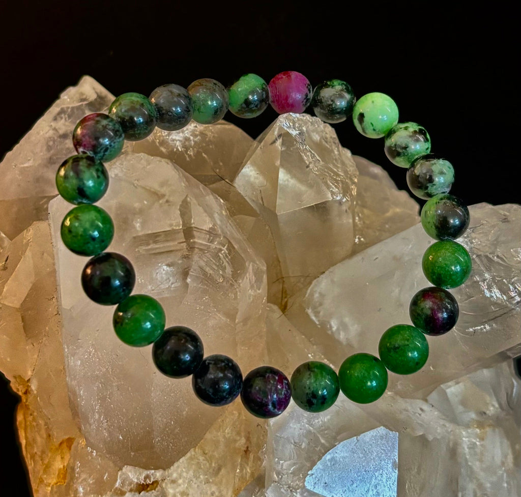 Live Fully Bracelet - Natural Ruby Zoisite | 8mm Bracelet