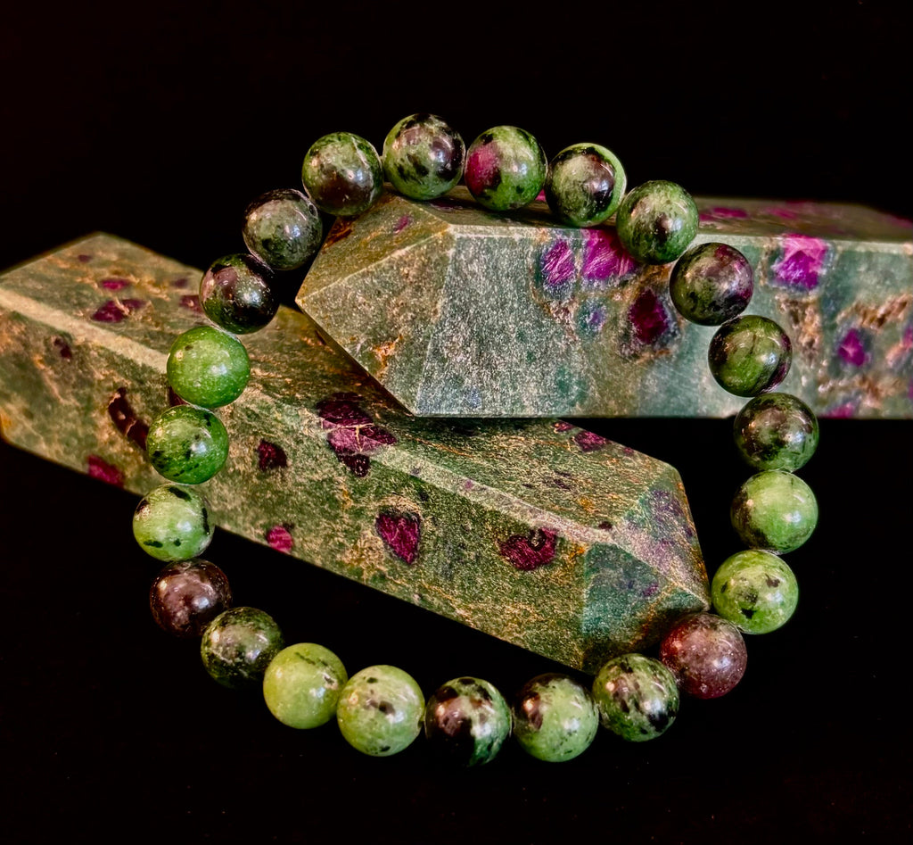 Live Fully Bracelet - Natural Ruby Zoisite | 8mm Bracelet
