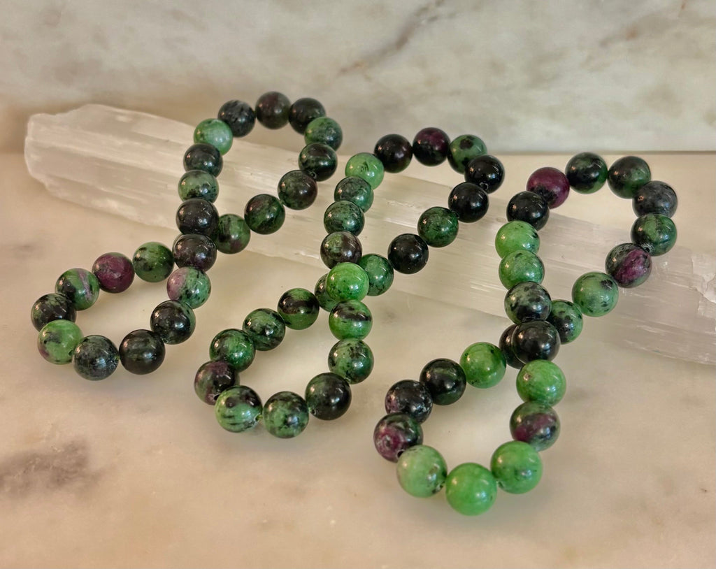 Live Fully Bracelet - Natural Ruby Zoisite | 8mm Bracelet