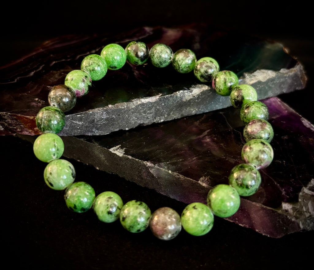 Live Fully Bracelet - Natural Ruby Zoisite | 8mm Bracelet