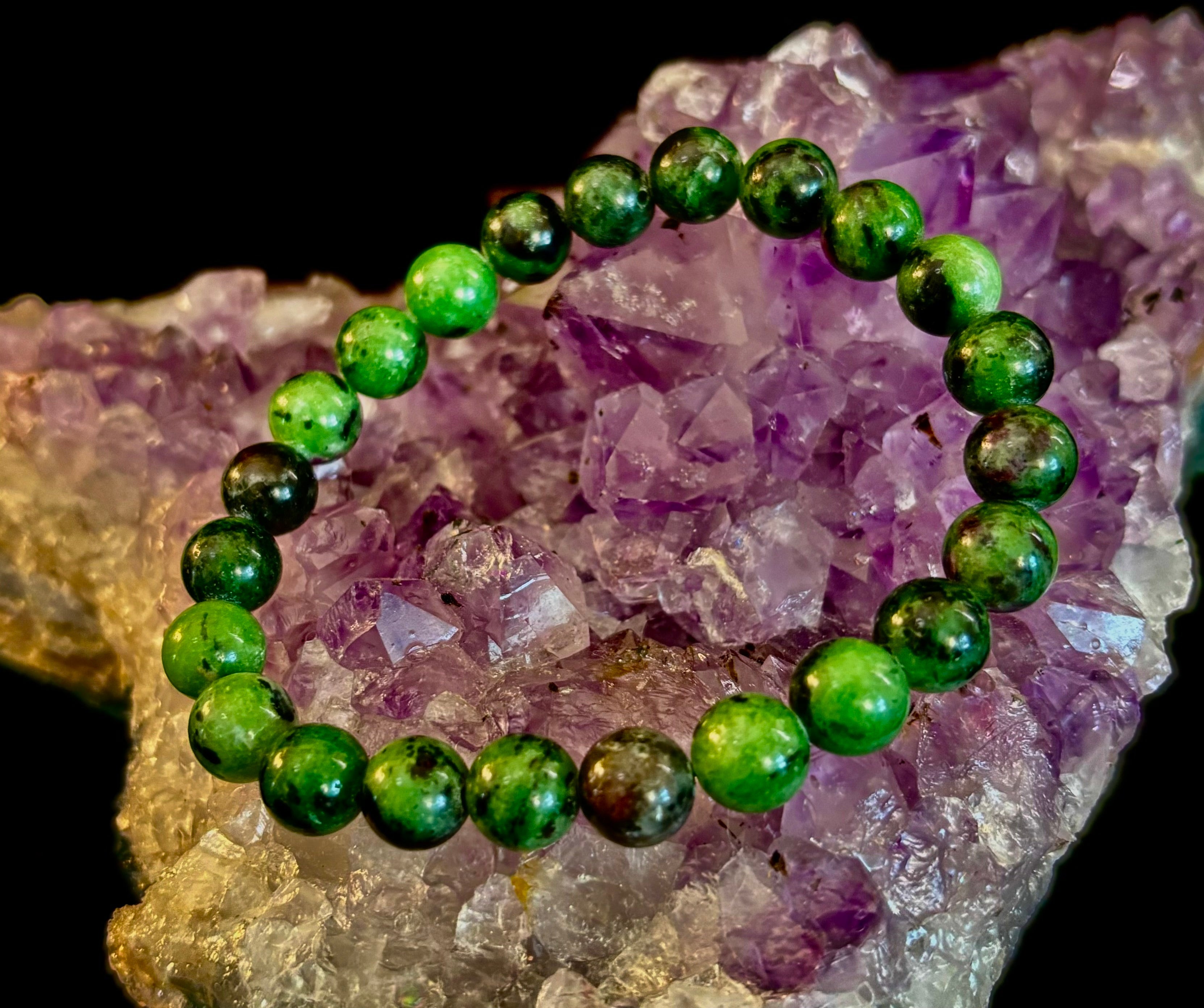 Live Fully Bracelet - Natural Ruby Zoisite | 8mm Bracelet
