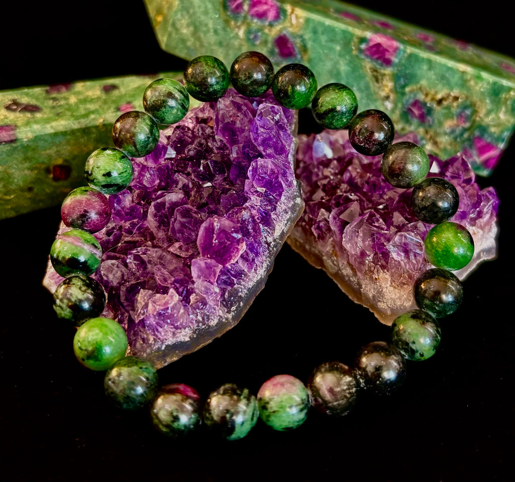 Live Fully Bracelet - Natural Ruby Zoisite | 8mm Bracelet