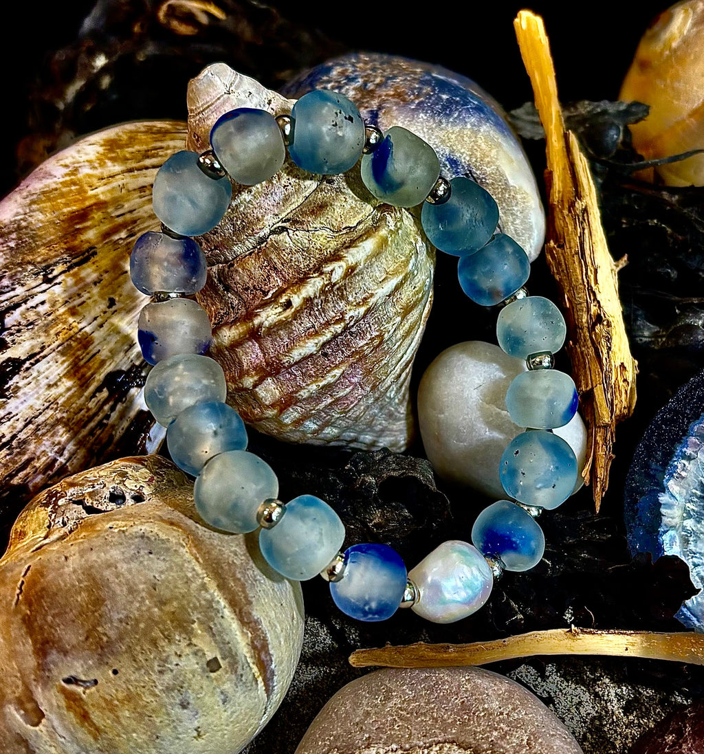 🌊 African Sea Glass Collection - Handcrafted African Fused Glass Bracelets