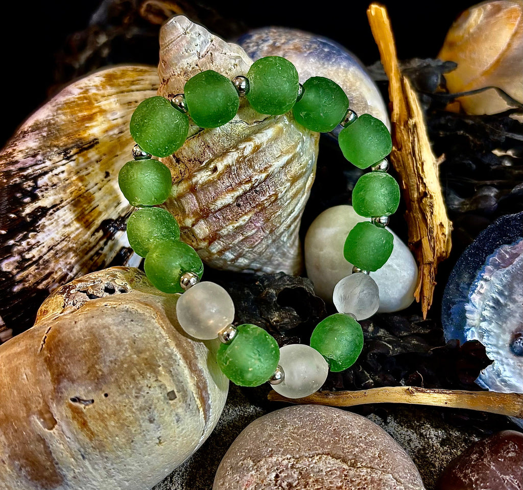 🌊 African Sea Glass Collection - Handcrafted African Fused Glass Bracelets