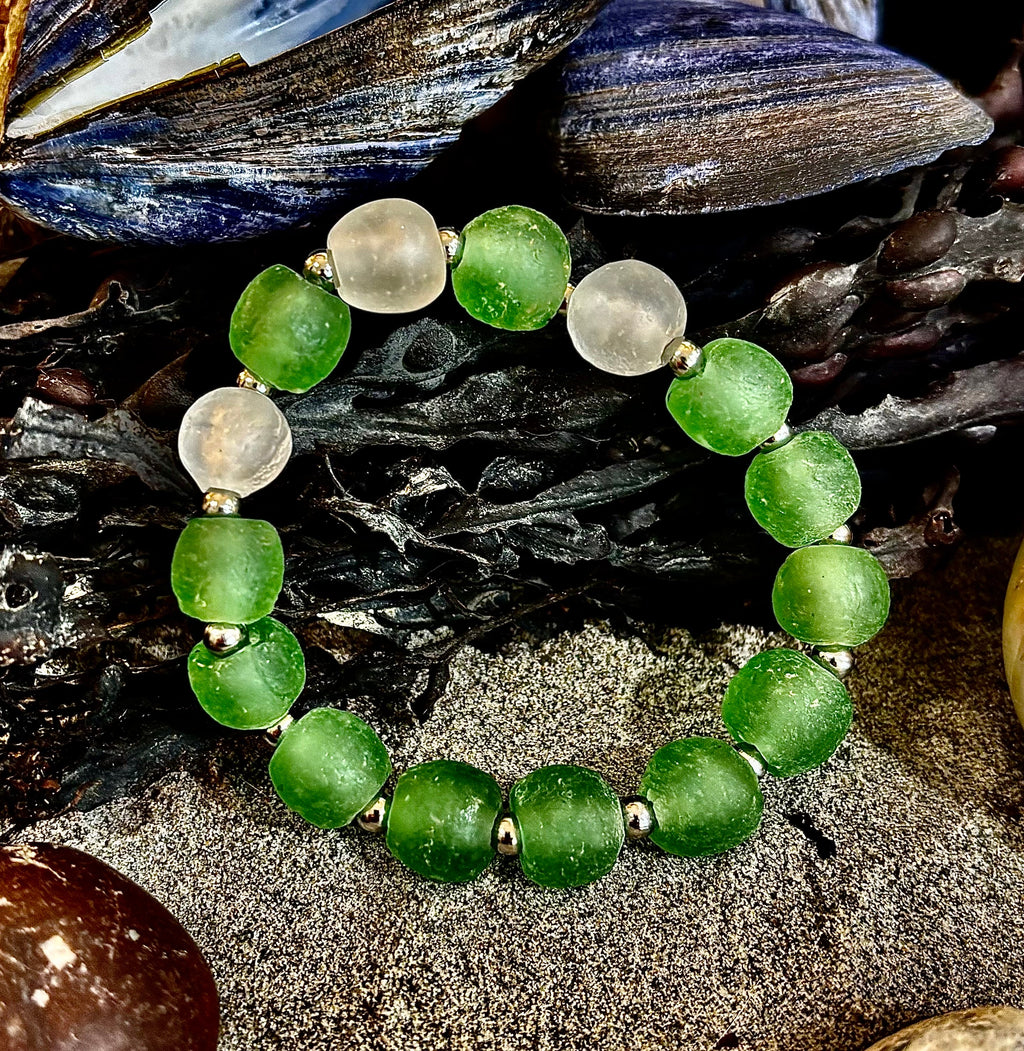 🌊 African Sea Glass Collection - Handcrafted African Fused Glass Bracelets