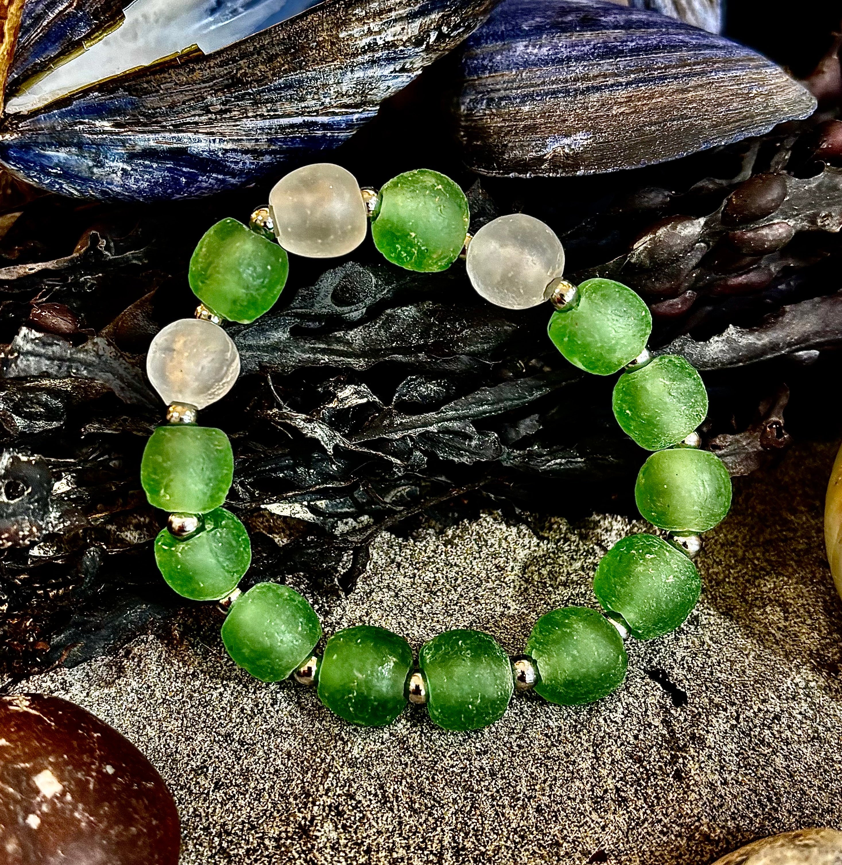 🌊 African Sea Glass Collection - Handcrafted African Fused Glass Bracelets