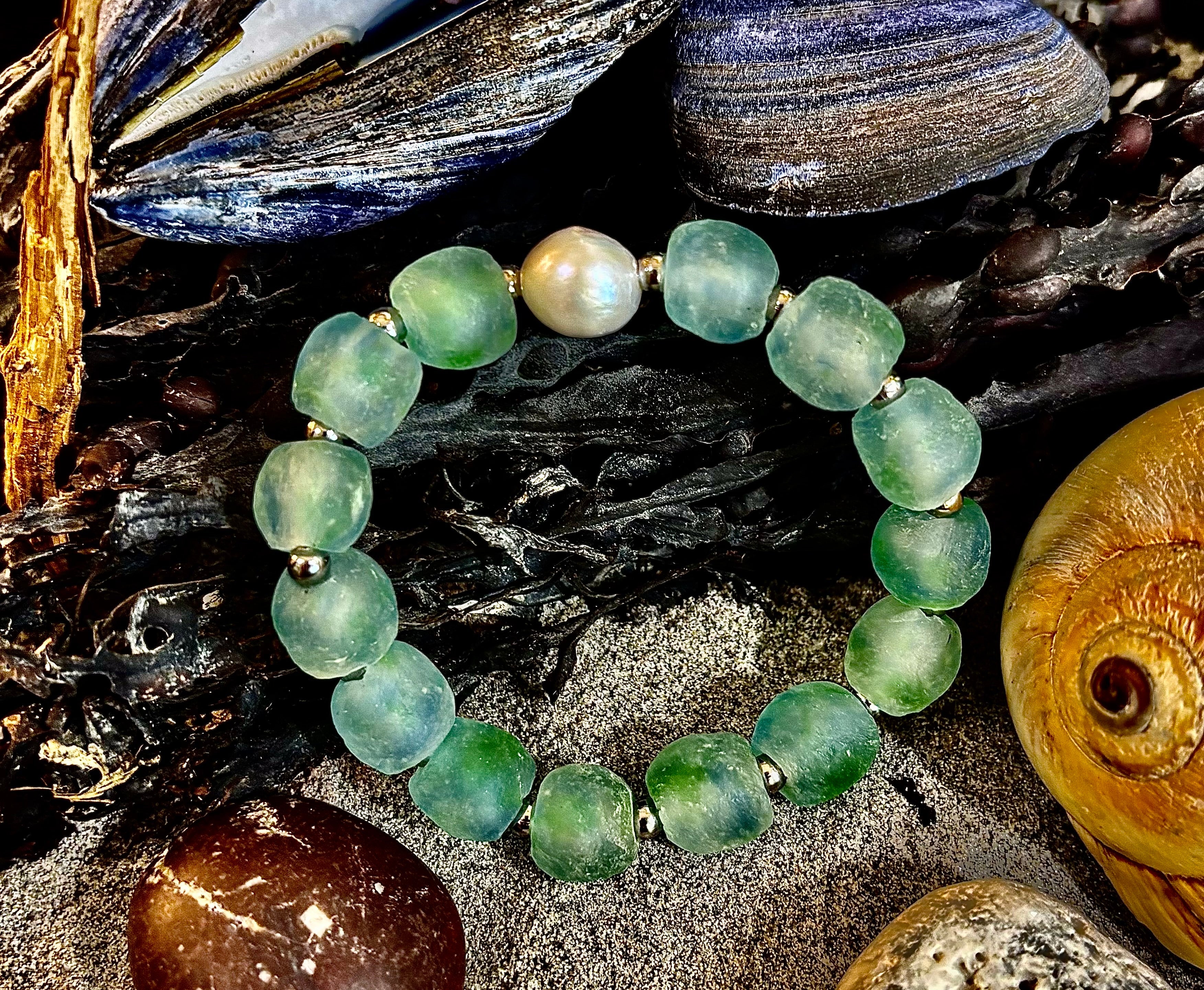 🌊 African Sea Glass Collection - Handcrafted African Fused Glass Bracelets