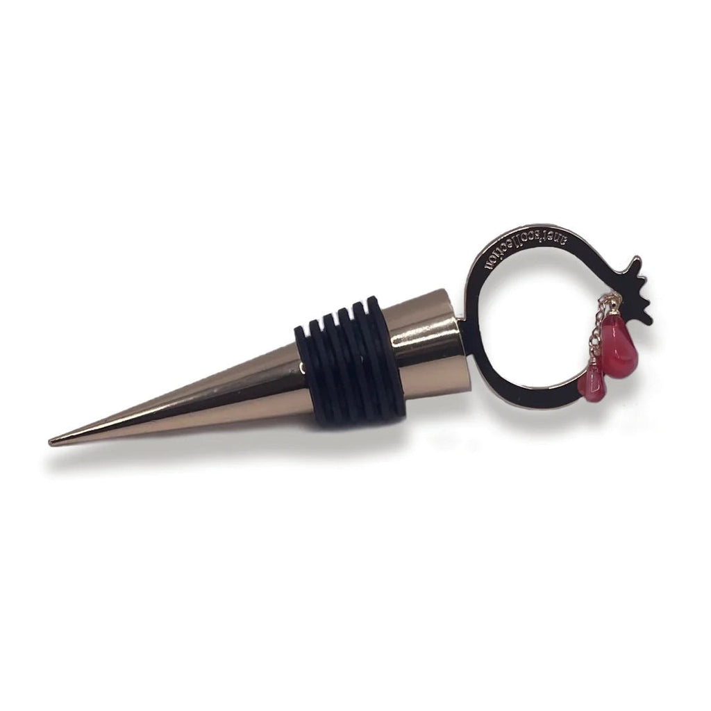 Pomegranate Wine Stopper & Glass Charms Set