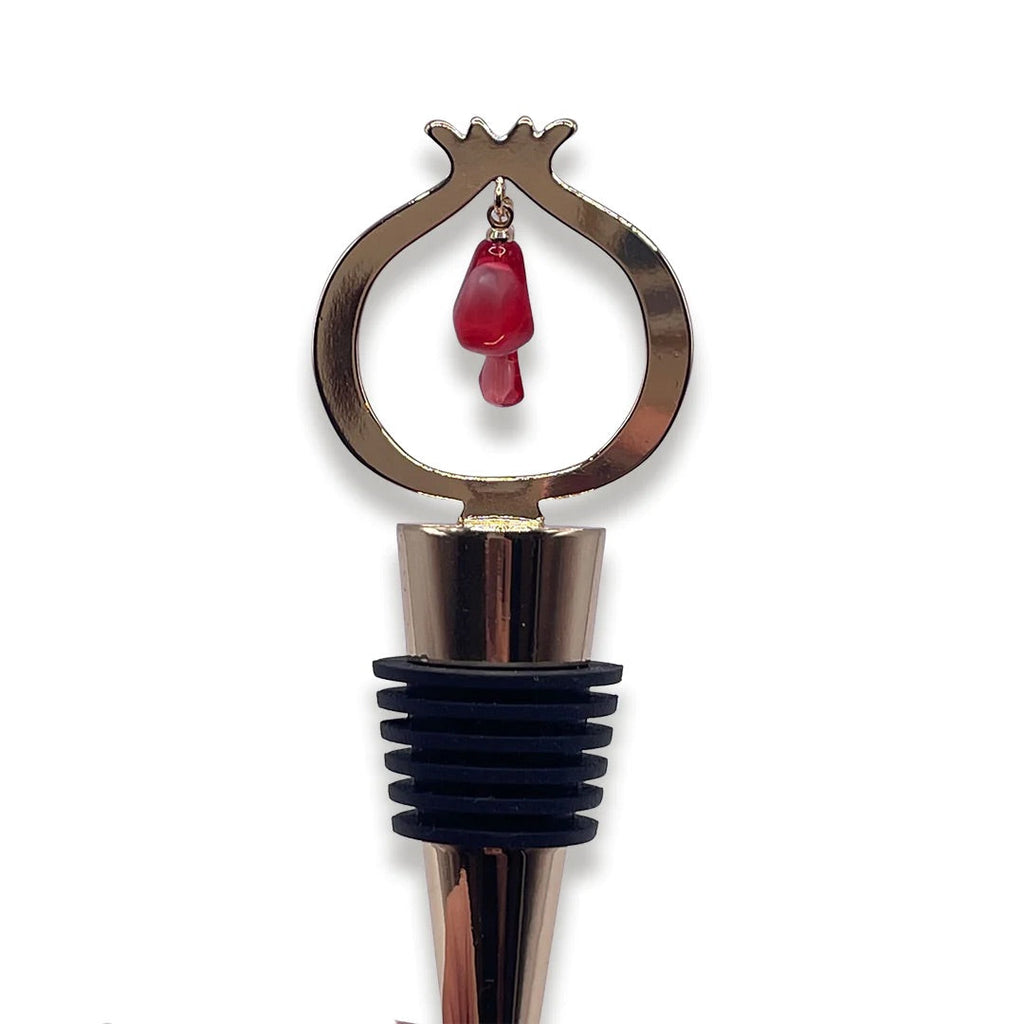 Pomegranate Wine Stopper & Glass Charms Set