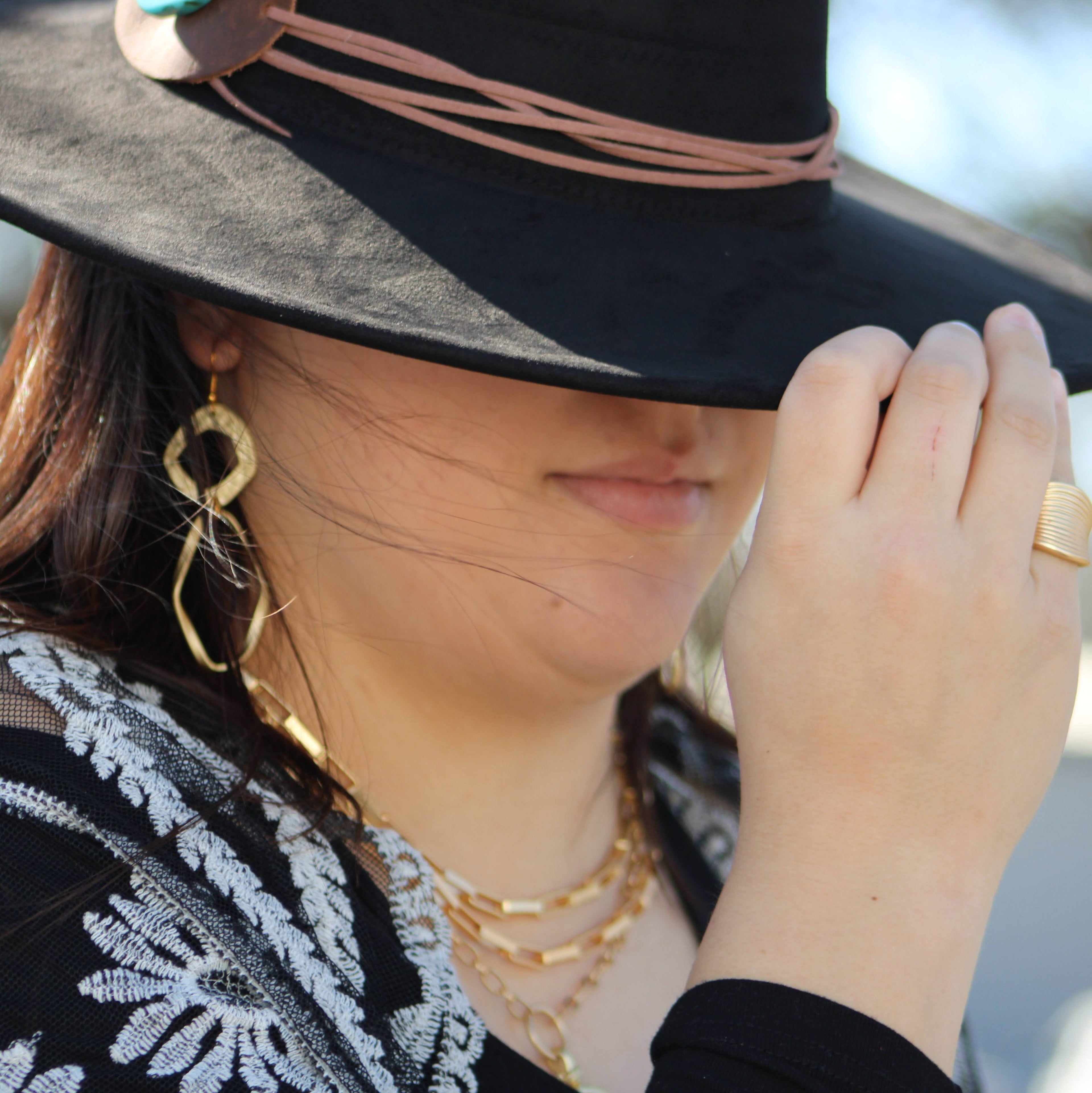 Matte Gold Hoop Earrings with Oval Hoop Dangle 203u
