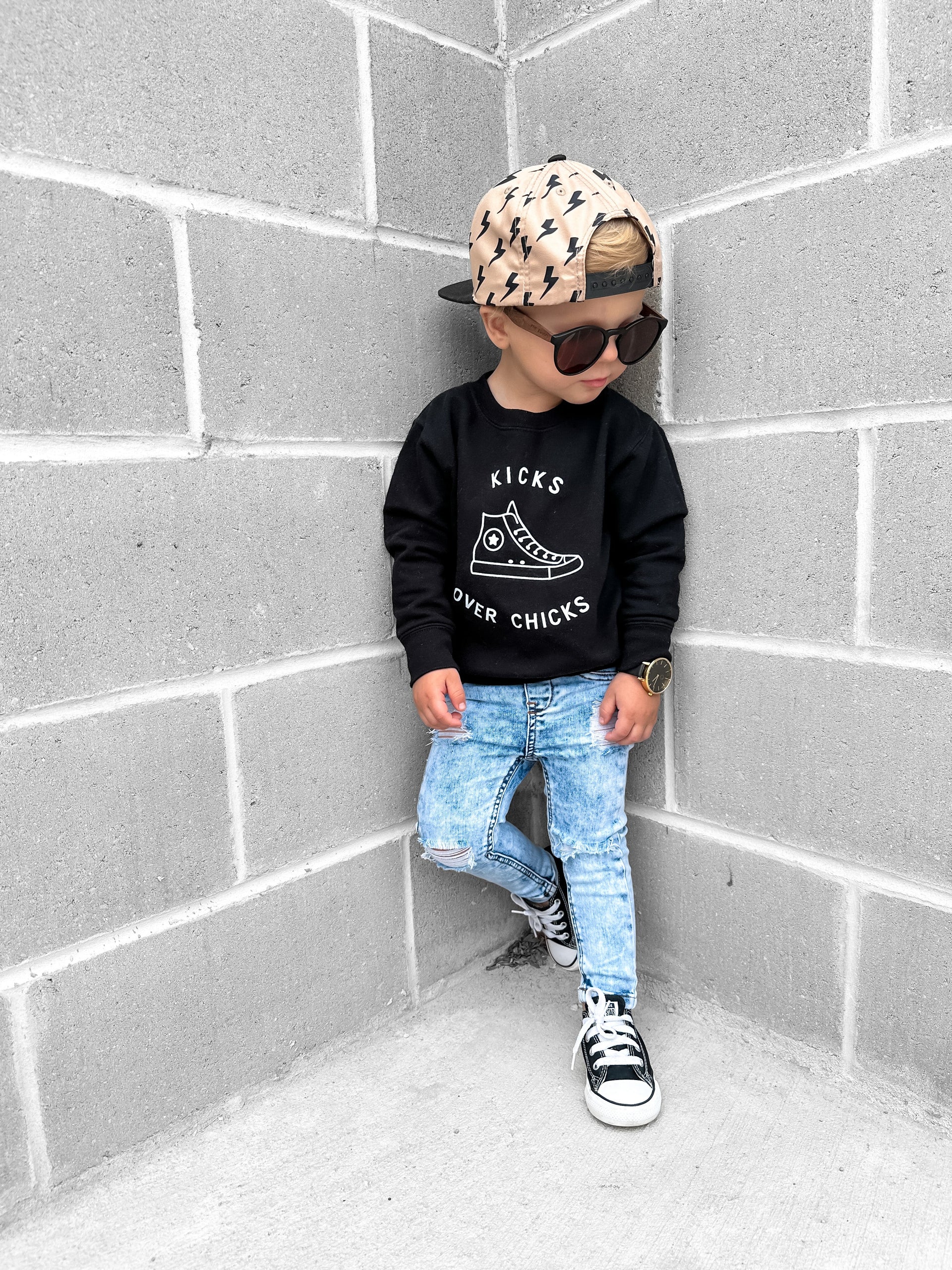 Kicks Over Chicks Unisex Graphic Sweatshirt Casual Streetwear