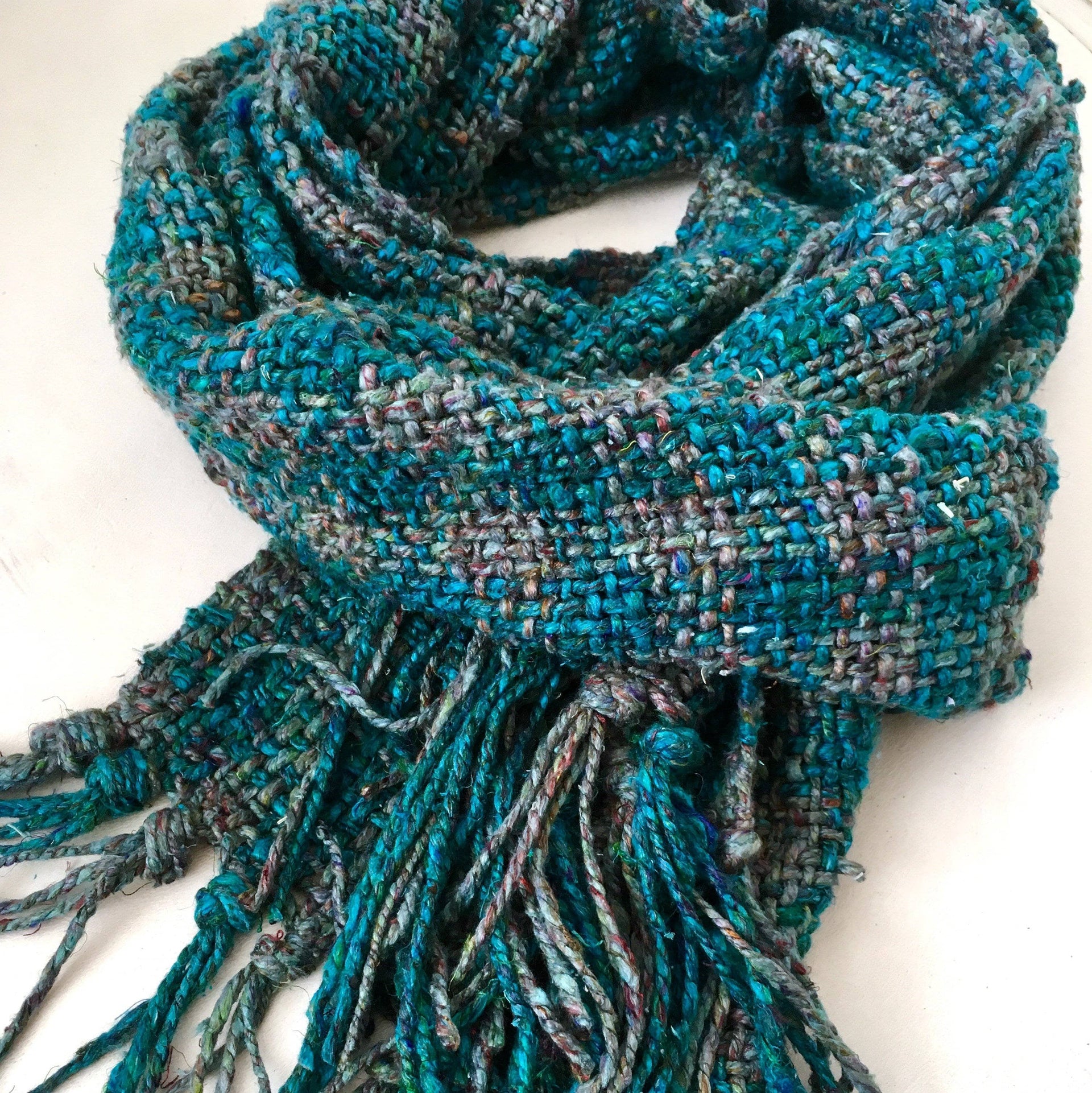 Ocean Storm Tweed Scarf Weaving Kit - Bohemian Craft-Core